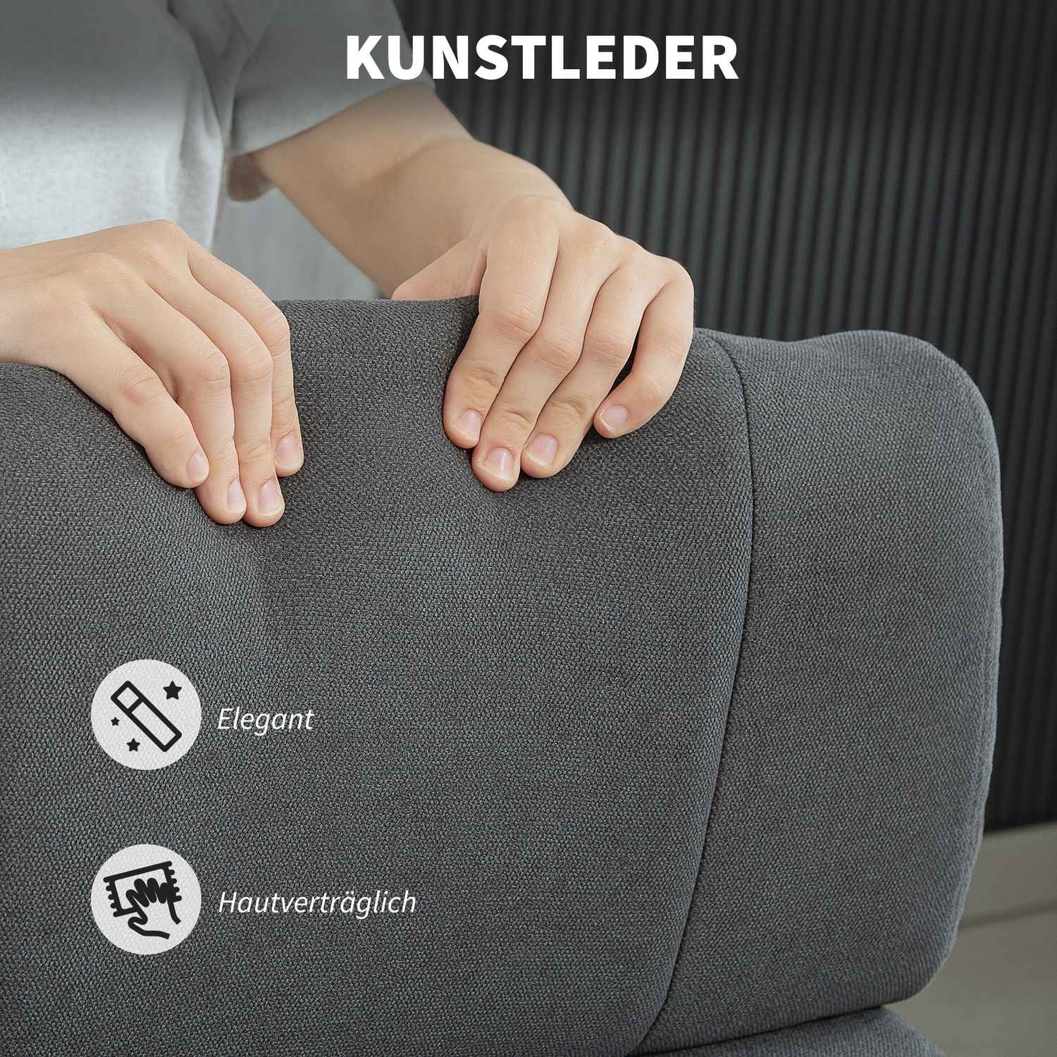 Justerbar kontorsstol i sammetsliknande utseende, rullstol, grå