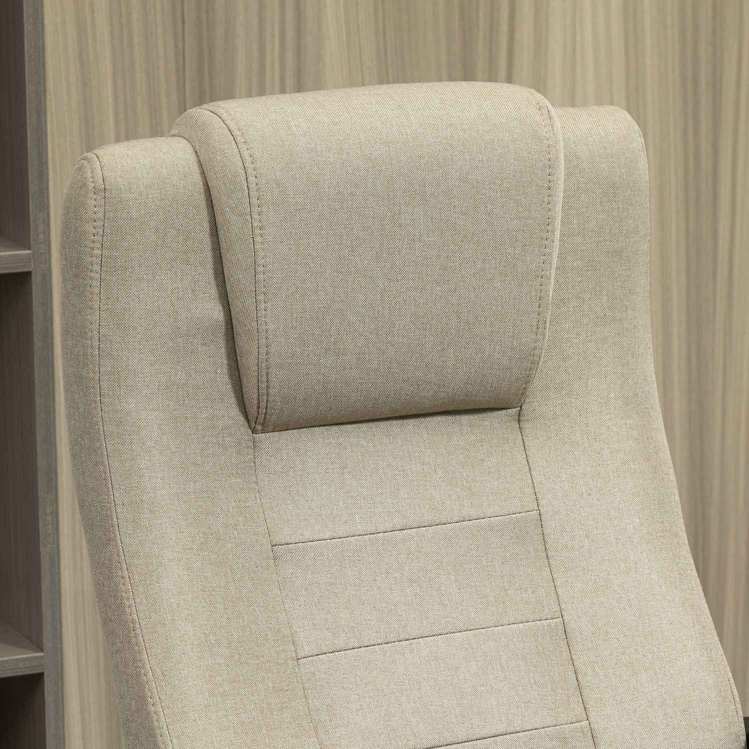 Justerbar kontorsstol, linnelook, beige, vridbar, 5 hjul
