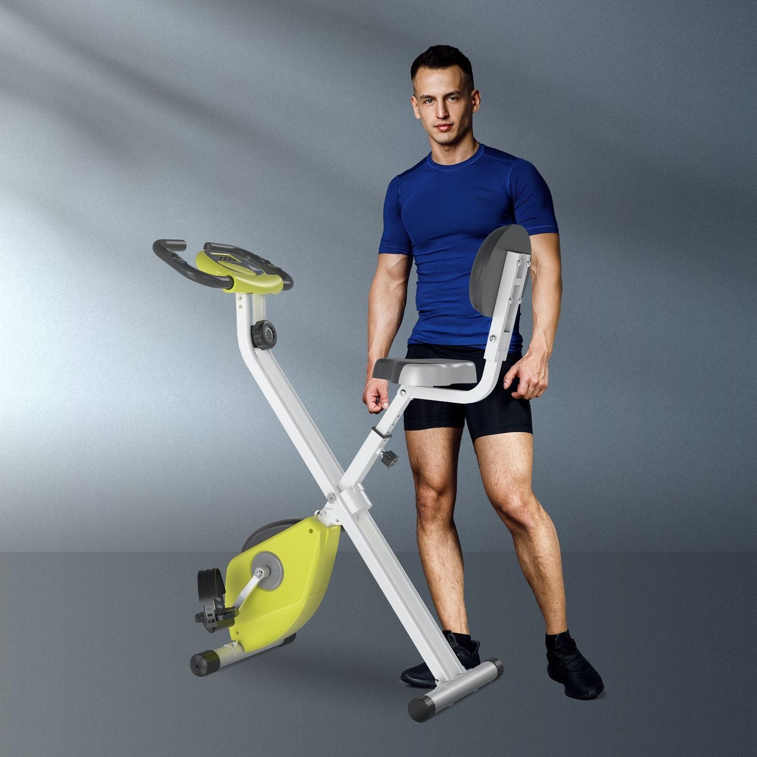 Justerbar motionscykel med magnetiskt motstånd, gul/vit
