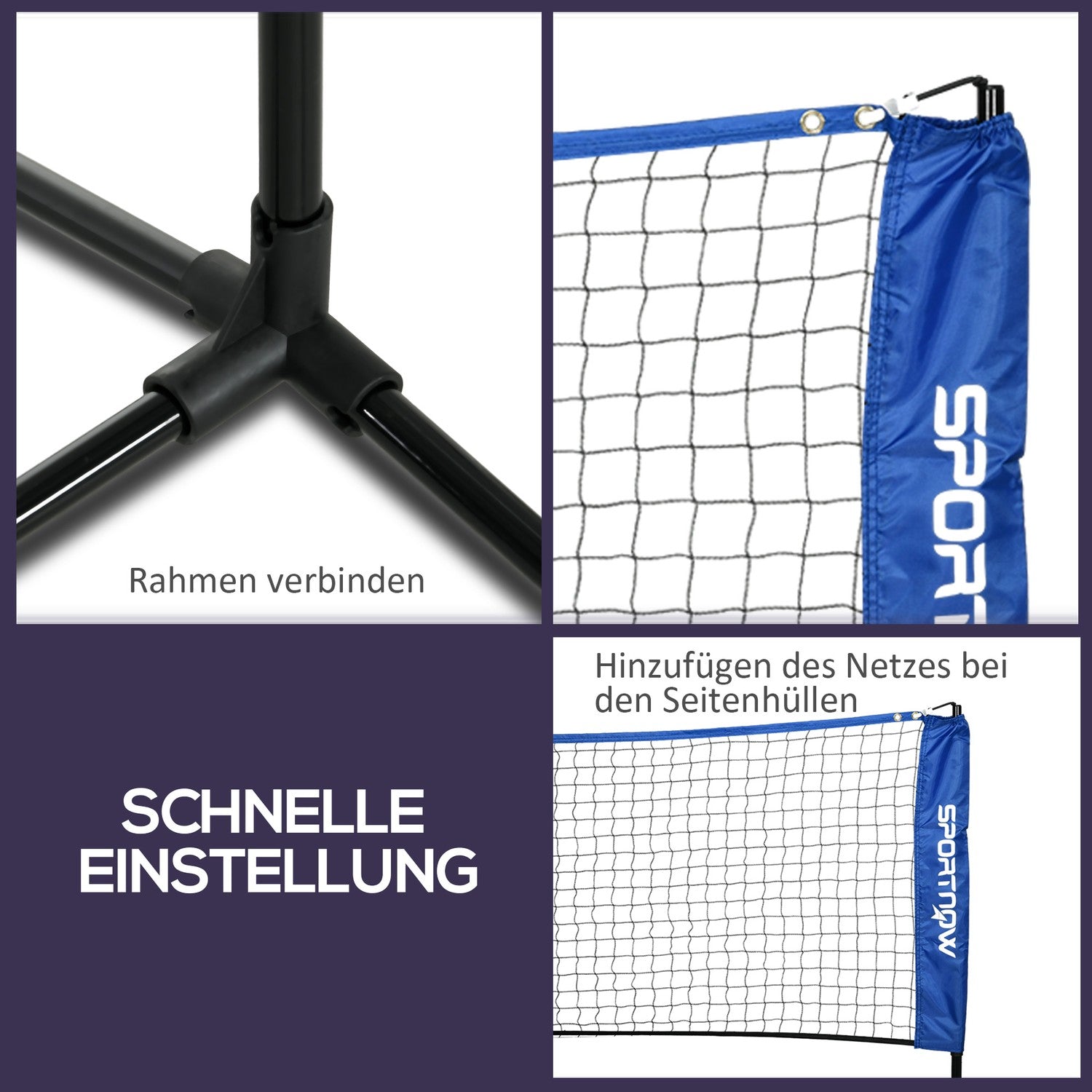 Justerbart badminton- och tennisnätset – inomhus/utomhusbruk