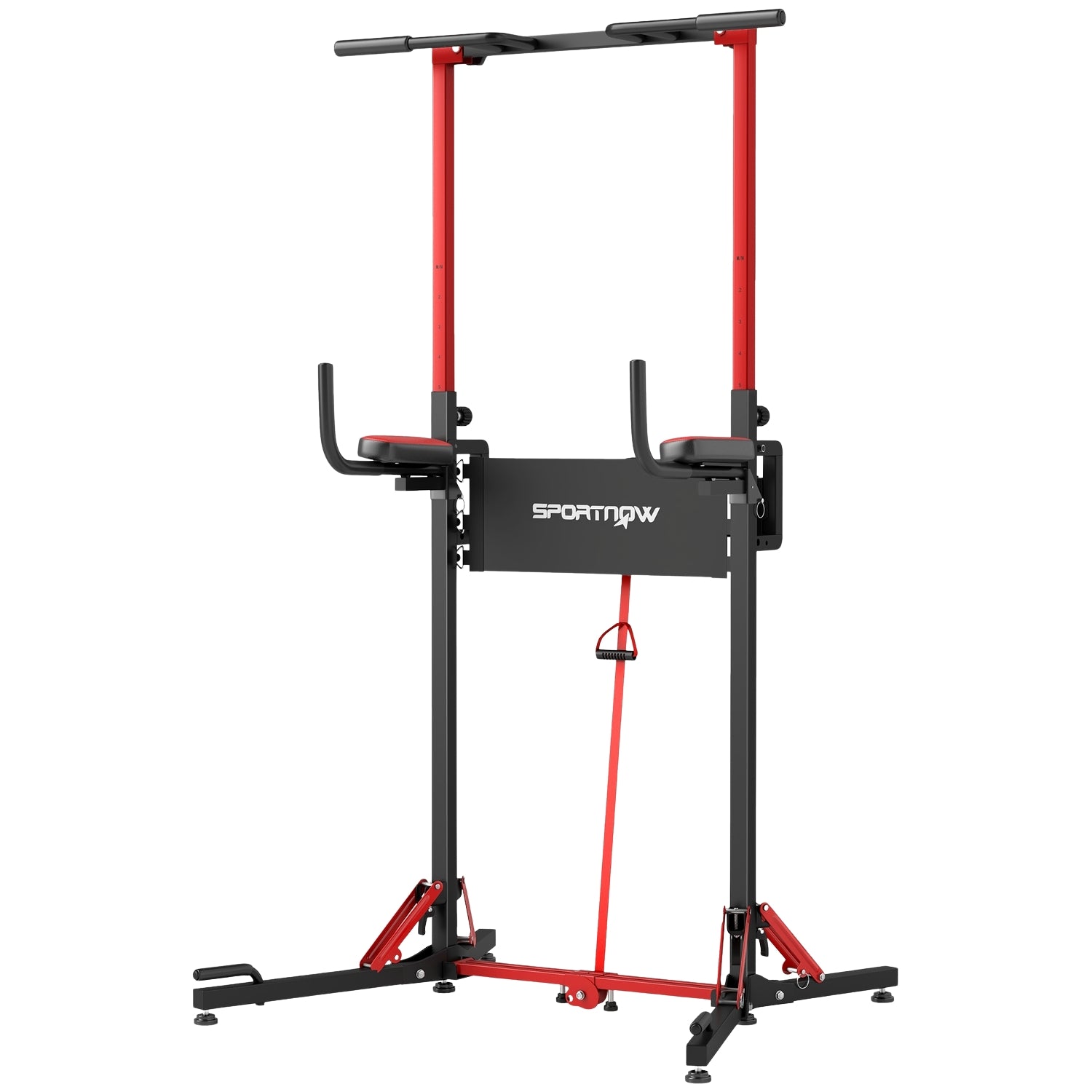 Justerbart hopfällbart Power Tower 127-223 cm för Home Gym