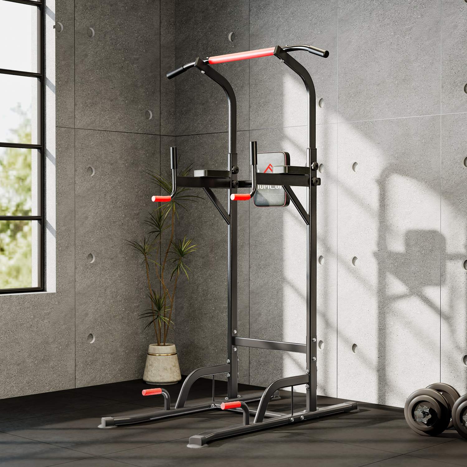 Justerbart krafttorn med pull-up-stång och dipstation