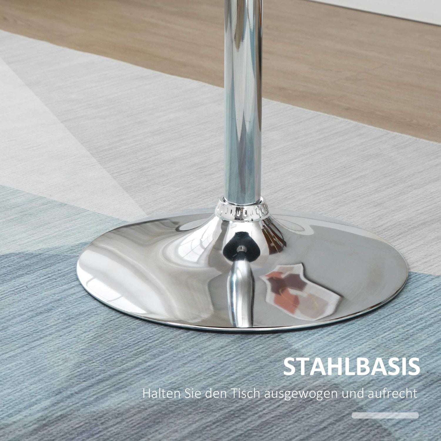 Justerbart rundstångsbord, roterande stål, svart Ø61cm