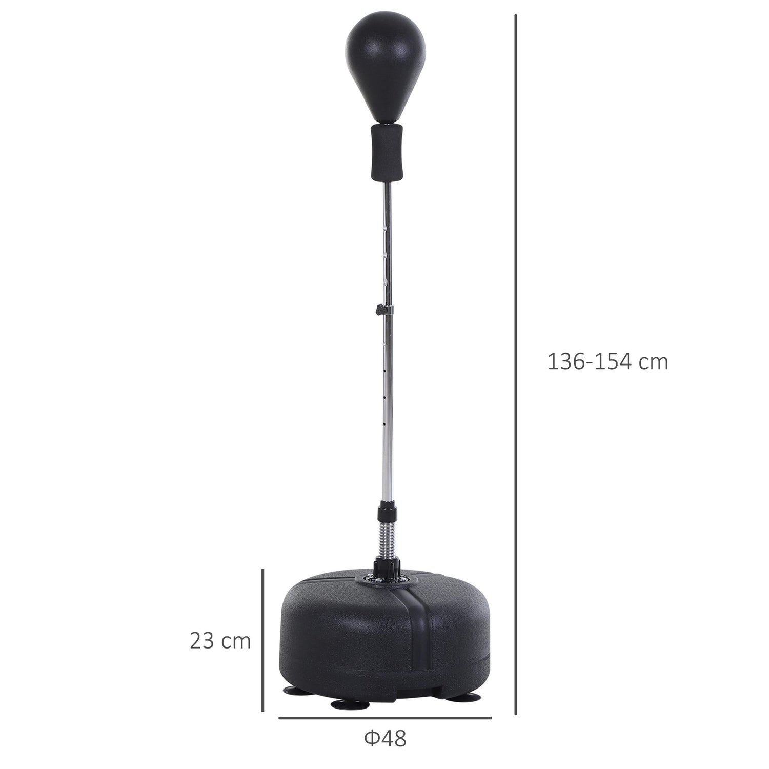 Justerbart stansbollsställ med handskar, 136-154 cm – Svart