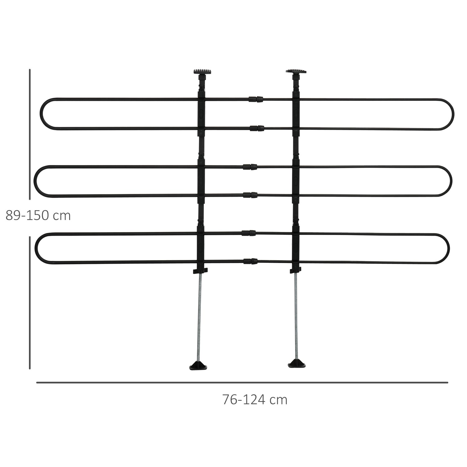 Justerbar universal avdelare för bilkoffertar, stål, 89-150X76-124 cm