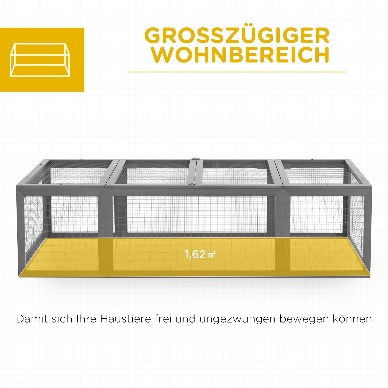 Kaninbur i granträ med vintertätt gångjärnstak