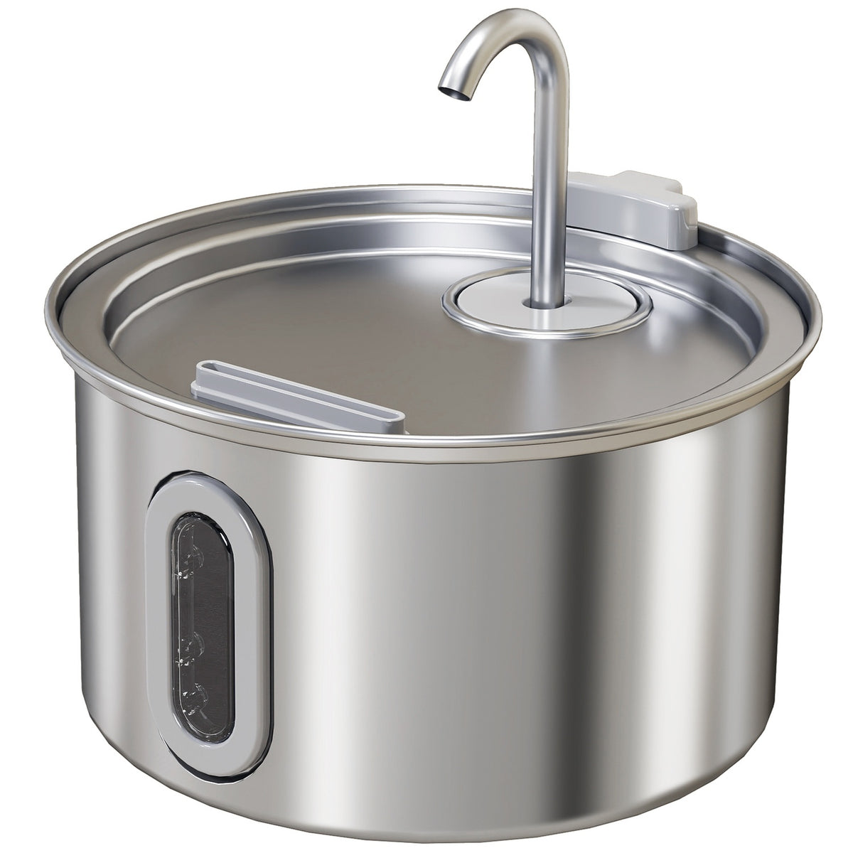 Kattedrikkefontene 2,5 l med stille pumpe, LED og aktivt kullfilter, 19,4 x 19,4 x 18,7 cm