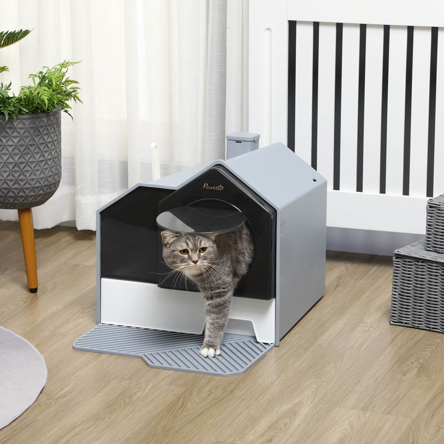 Kattlåda med huva och filter för katter upp till 8 kg
