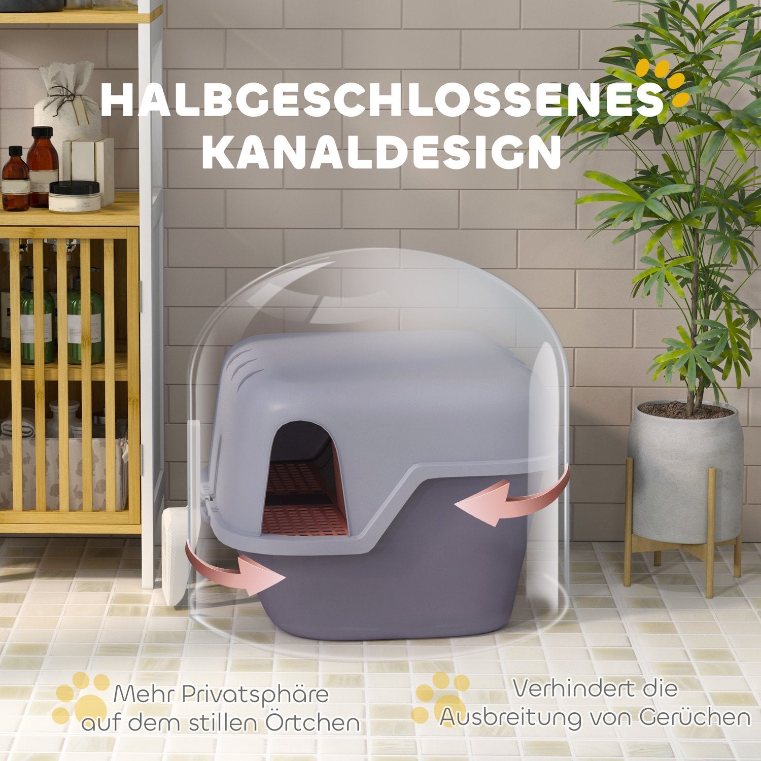 Kattlåda med lock, skopa, sil – lila, små katter