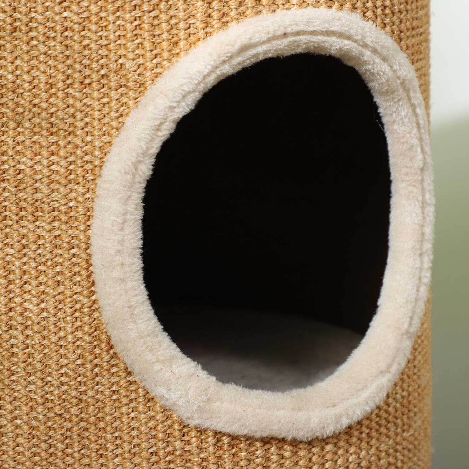 Kattskraptunna med 2 grottor, Sisal, 60 cm