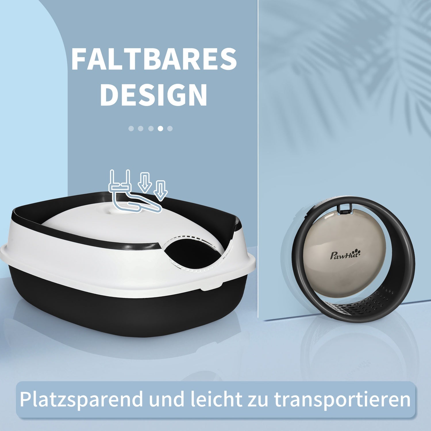 Kattlåda med deodorant, skopa & gallergolv, stor
