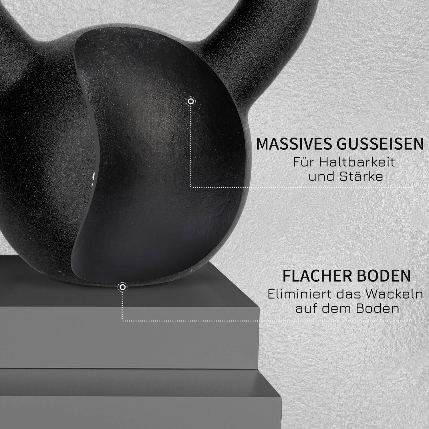 Kettlebell 10 Kg, Neoprenbelagt gjutjärn, golvvänlig