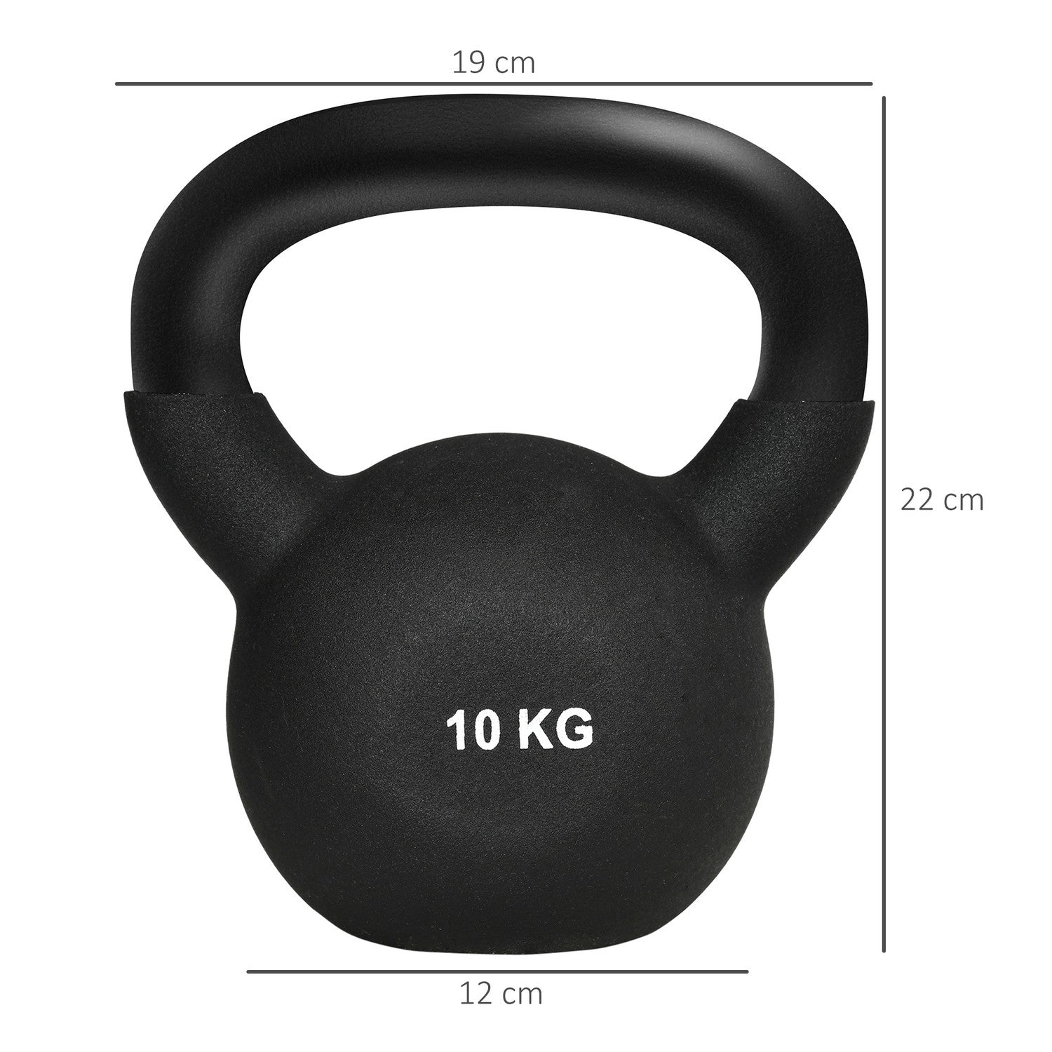 Kettlebell 10 Kg, Neoprenbelagt gjutjärn, golvvänlig