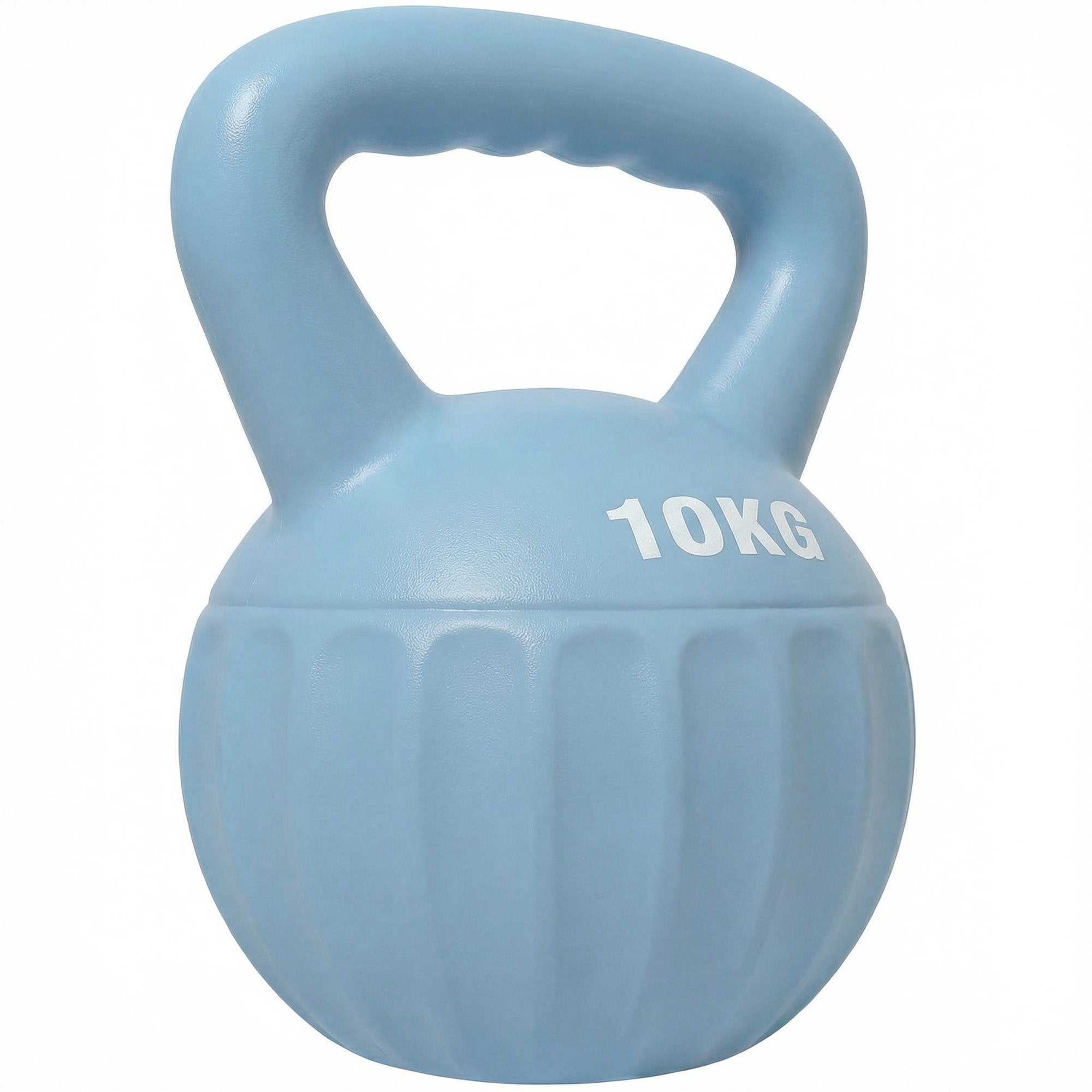 Kettlebell 10 kg, sandfylld, halkfritt grepp, blå