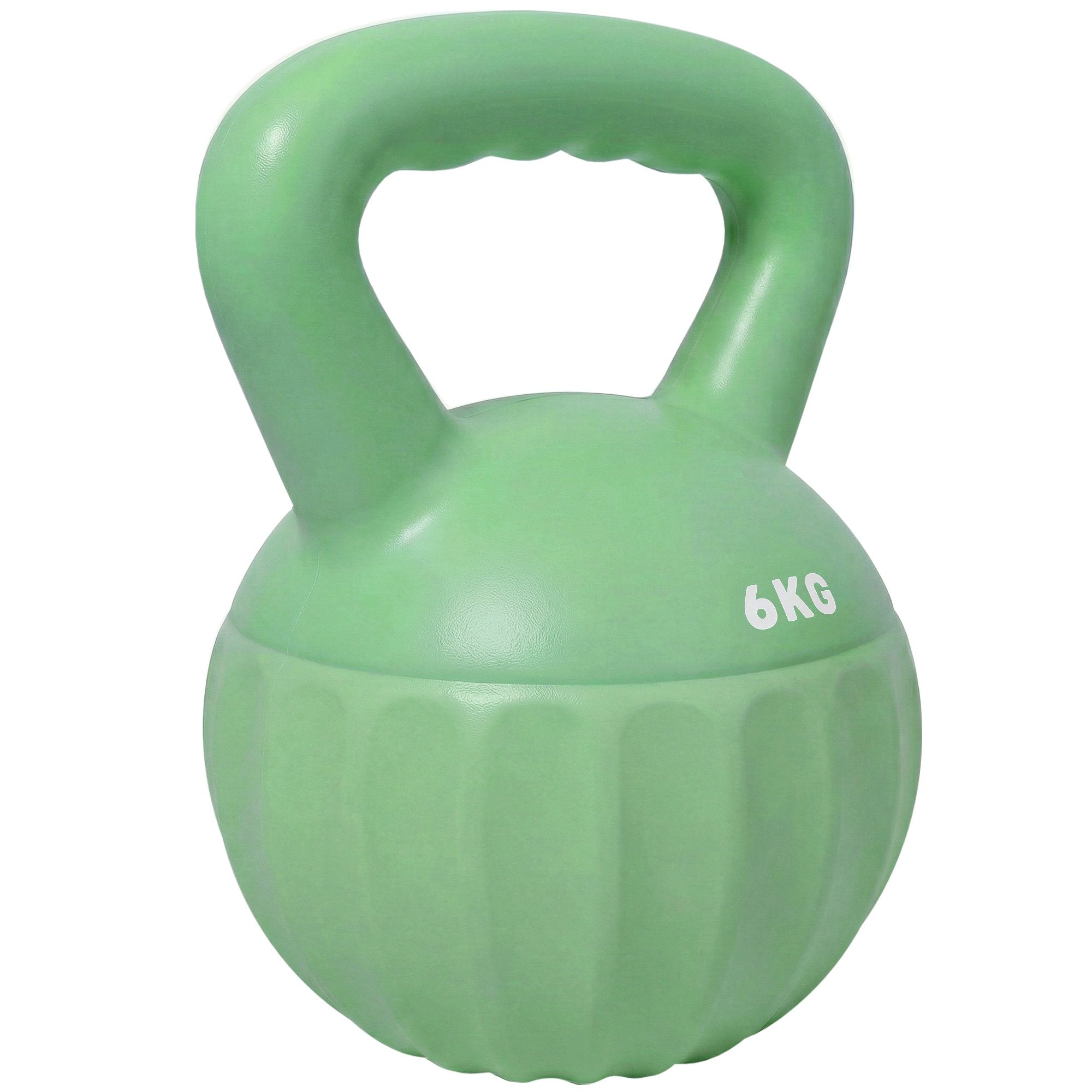 Kettlebell 6kg sandfylld, halkfritt grepp, grön