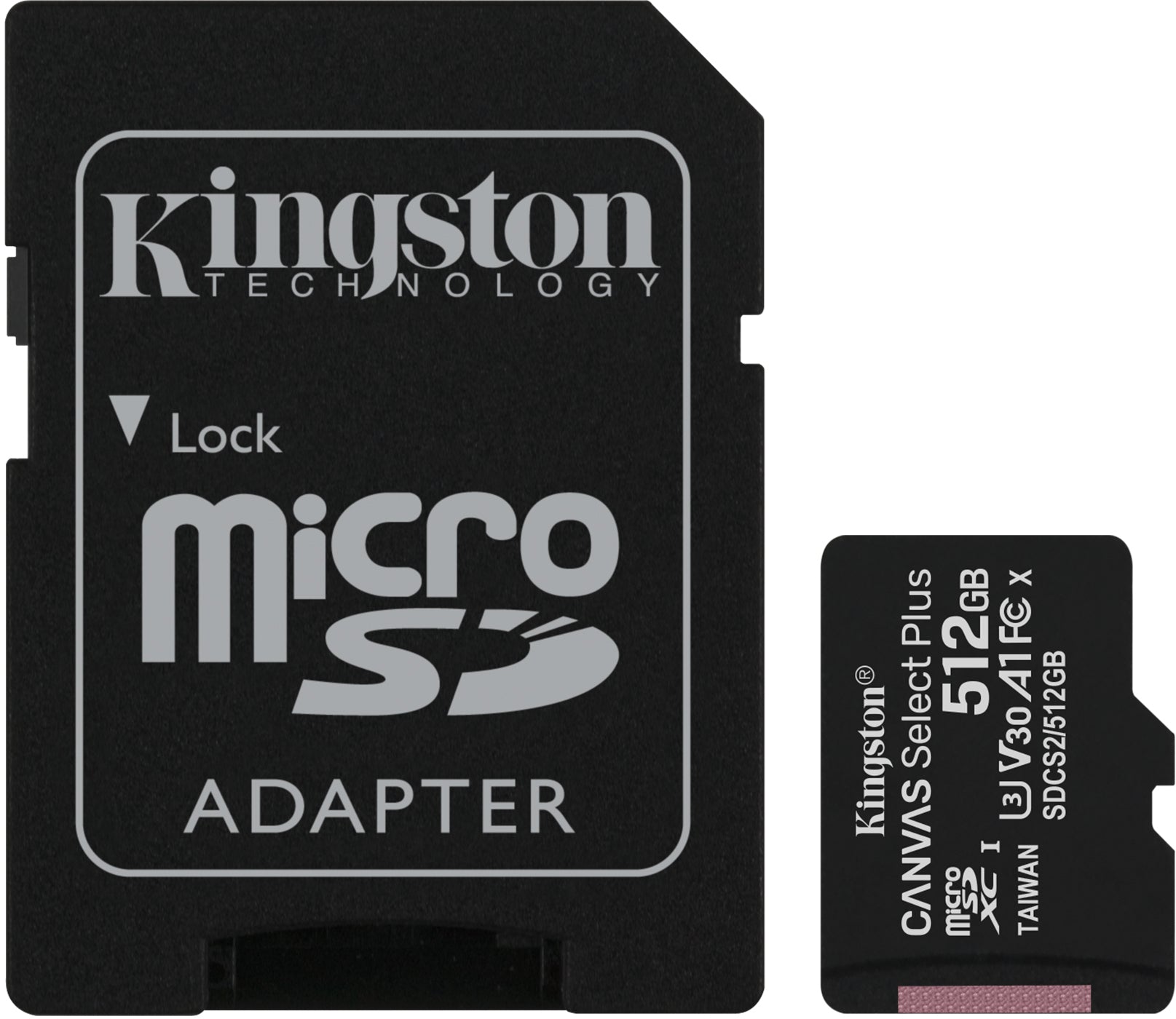 Kingston 512 GB microSD Canvas Select Plus UHS-I Speed Class 1 (U1) - minneskort