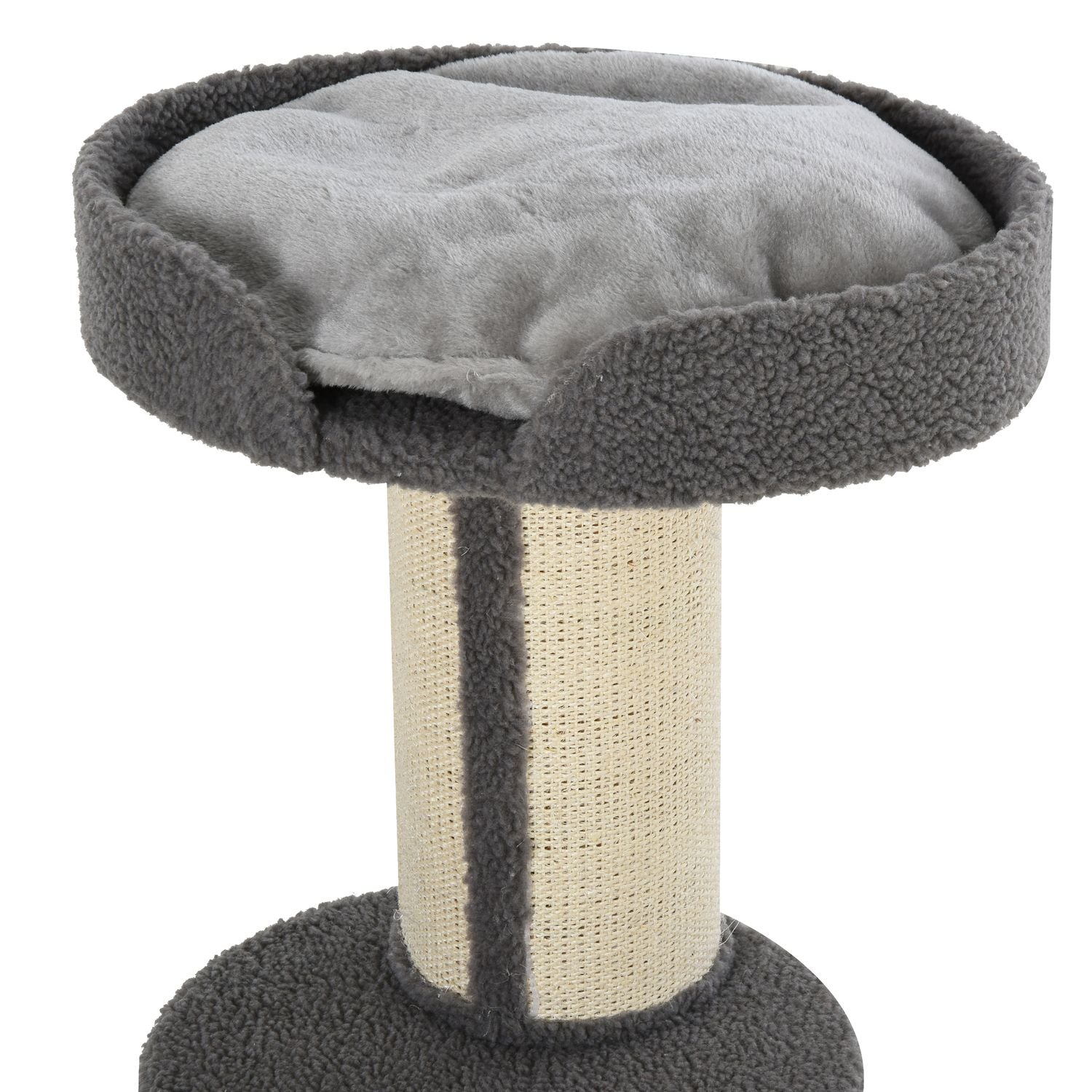 Kattskrapstolpe, 30 kg kapacitet, sisal, grå plattform