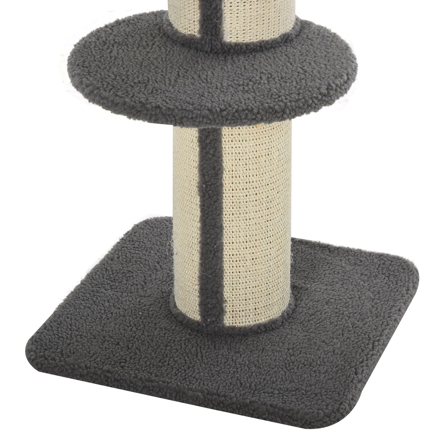 Kattskrapstolpe, 30 kg kapacitet, sisal, grå plattform