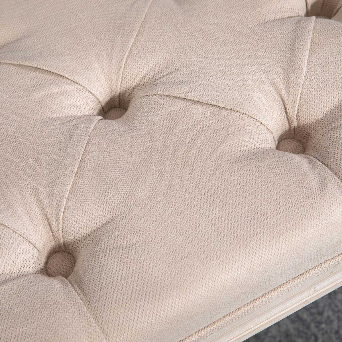 Trukket vintagebenk, linbeige, 120 kg kapasitet