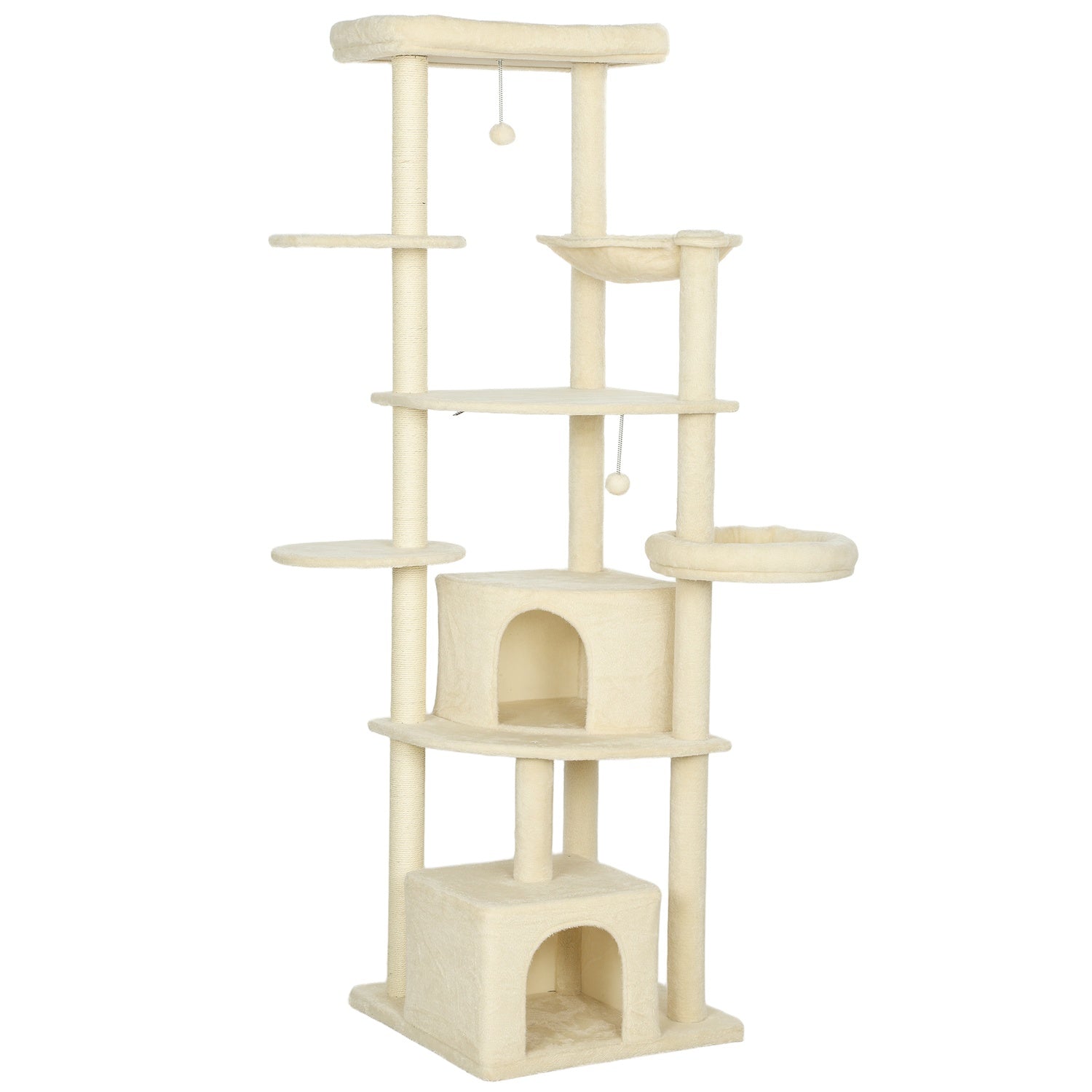 Klösträd, 2m, Flera nivåer, Sisal, Hängmatta, Beige