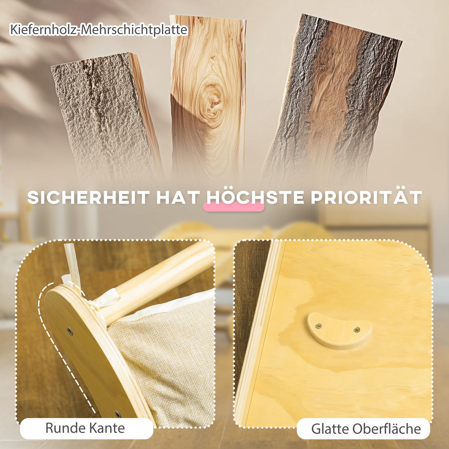 Klätterställning inomhus i trä med rutschkana, åldrarna 1,5–4