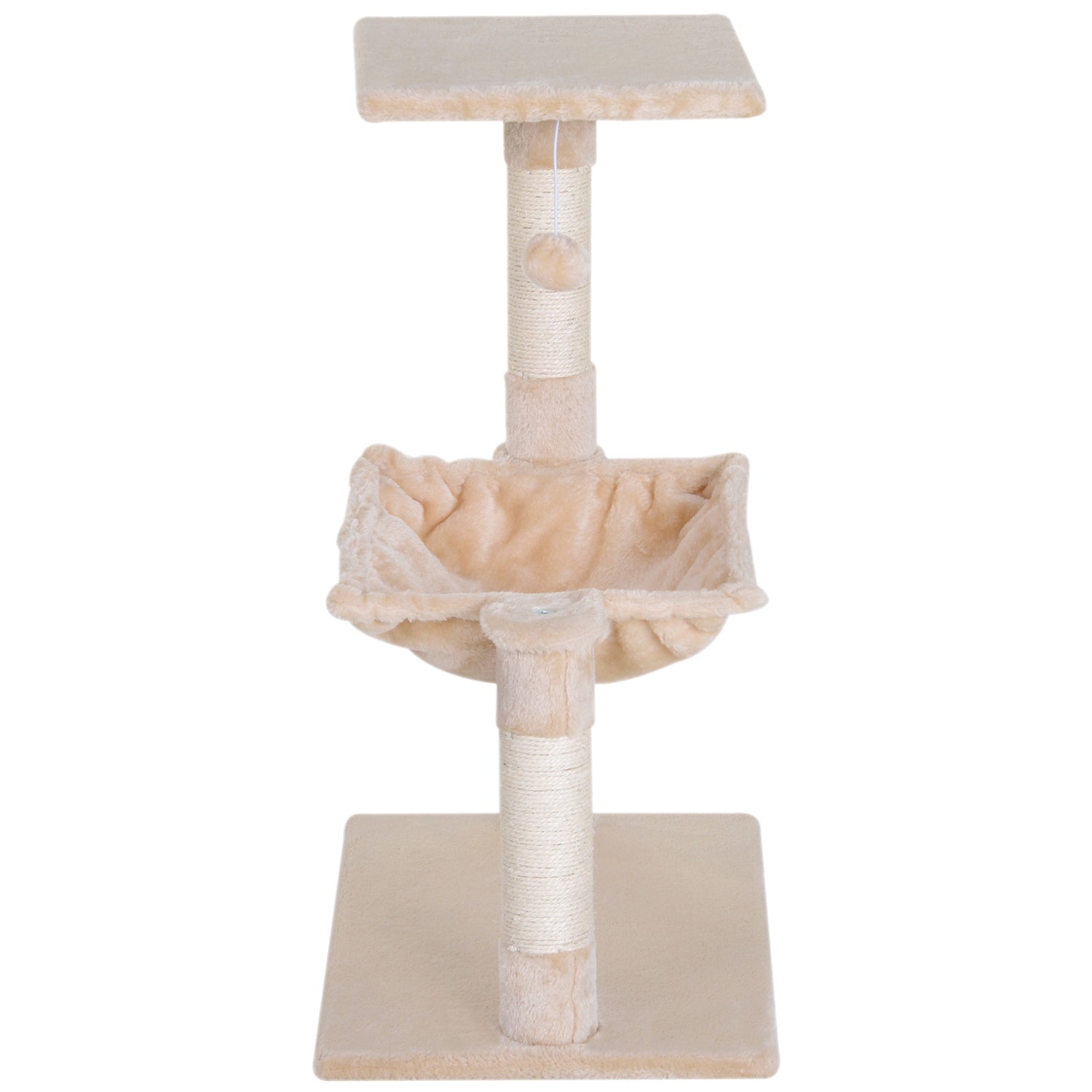 Kattträdskrapstolpe med sisal och plyschhängmatta 50cm