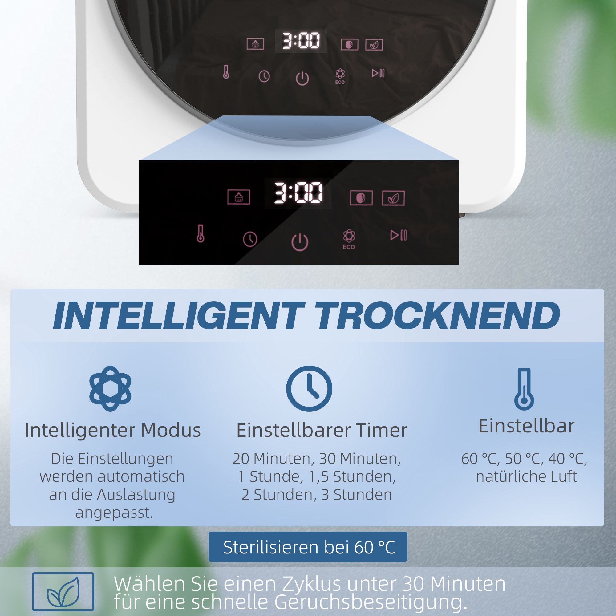 Kompakt 4 kg frontmatad torktumlare med rostfri trumma, 800 W