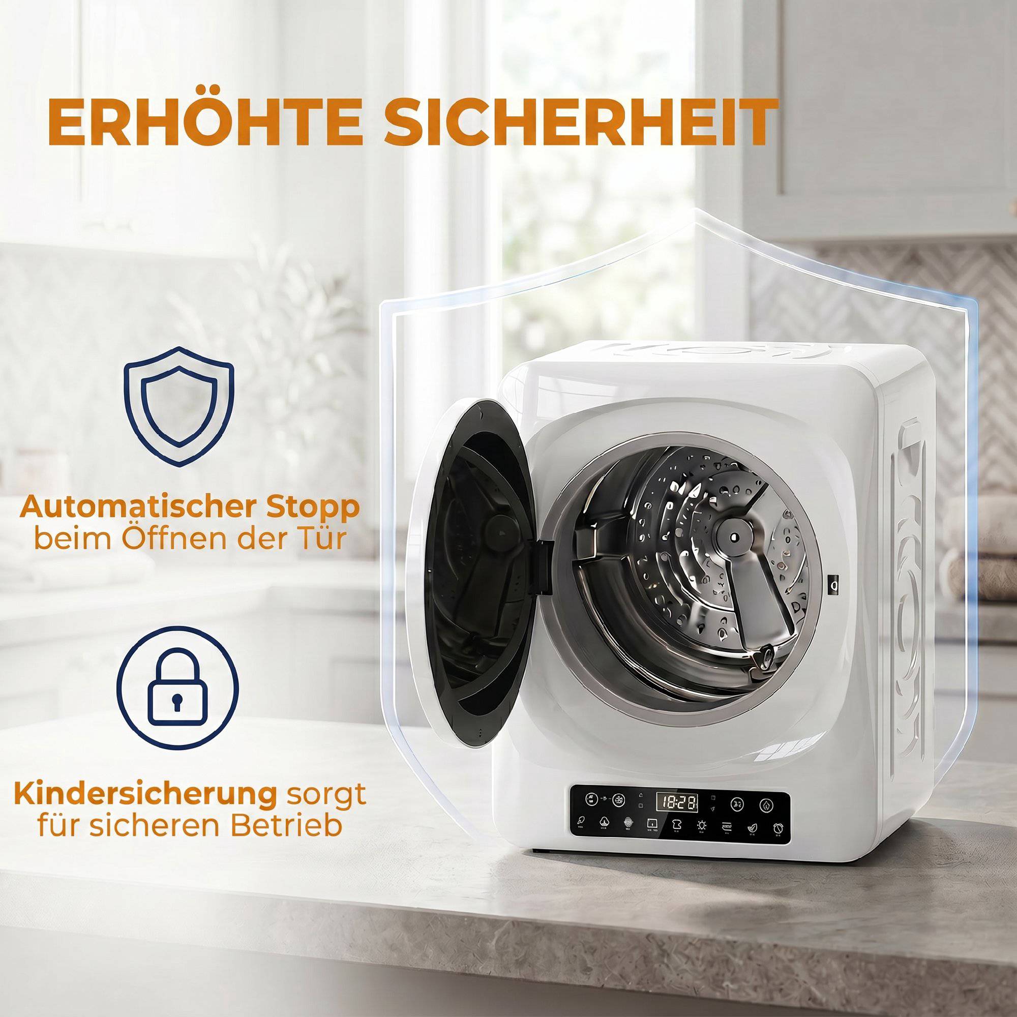 Kompakt ventilerad torktumlare, 5 kg 1000 W, vit