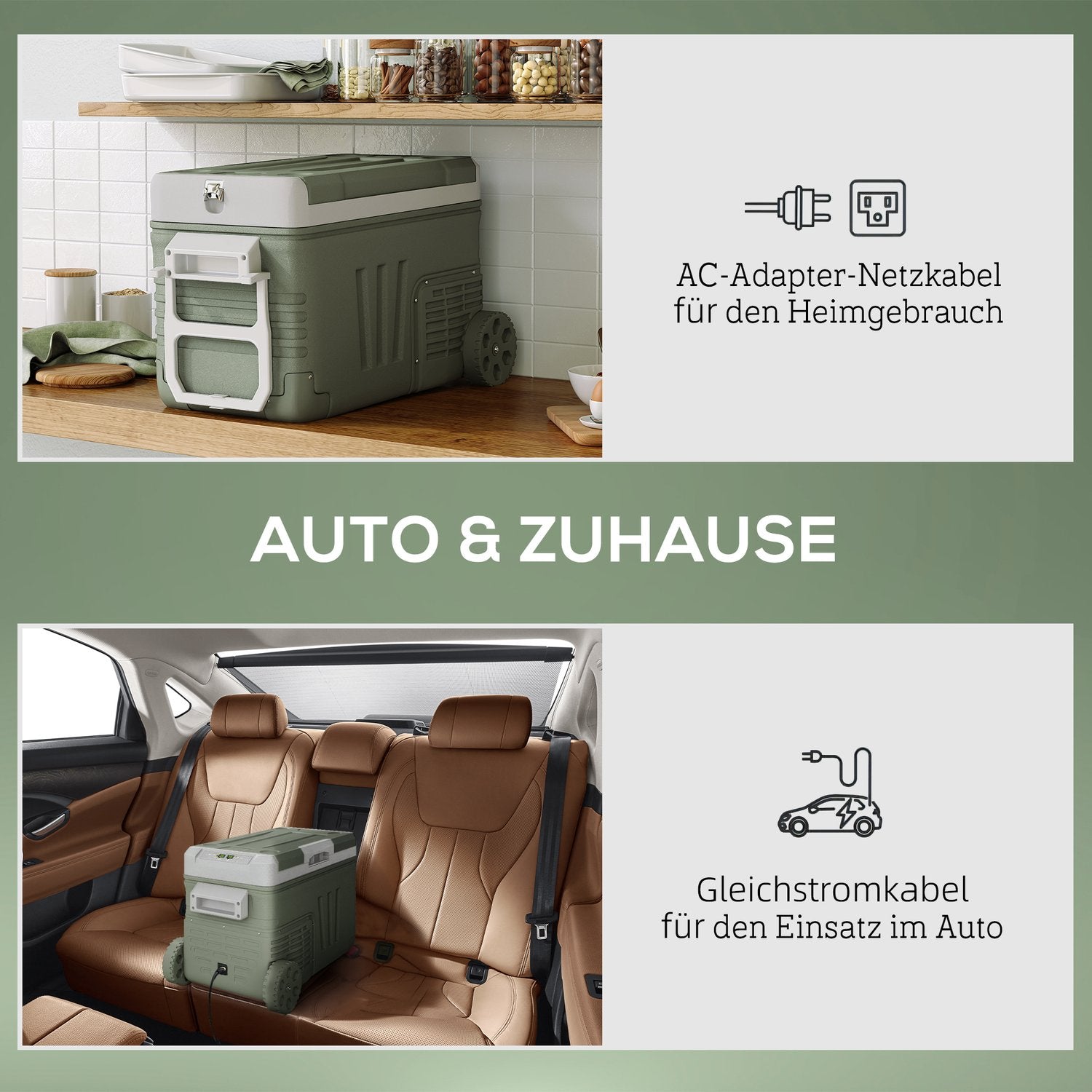 Kompressorkylbox, 33L – Tyst, LED, 12/230V, Grön