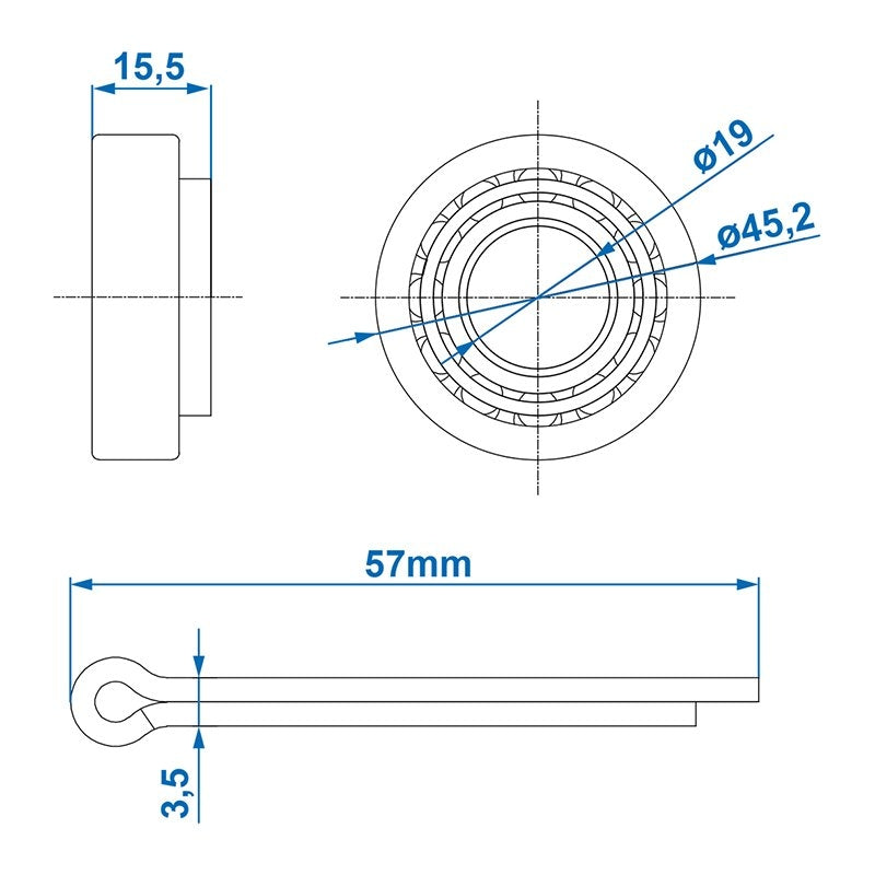 Koniskt rullager 11949/11910 19,05x45,23x15,49