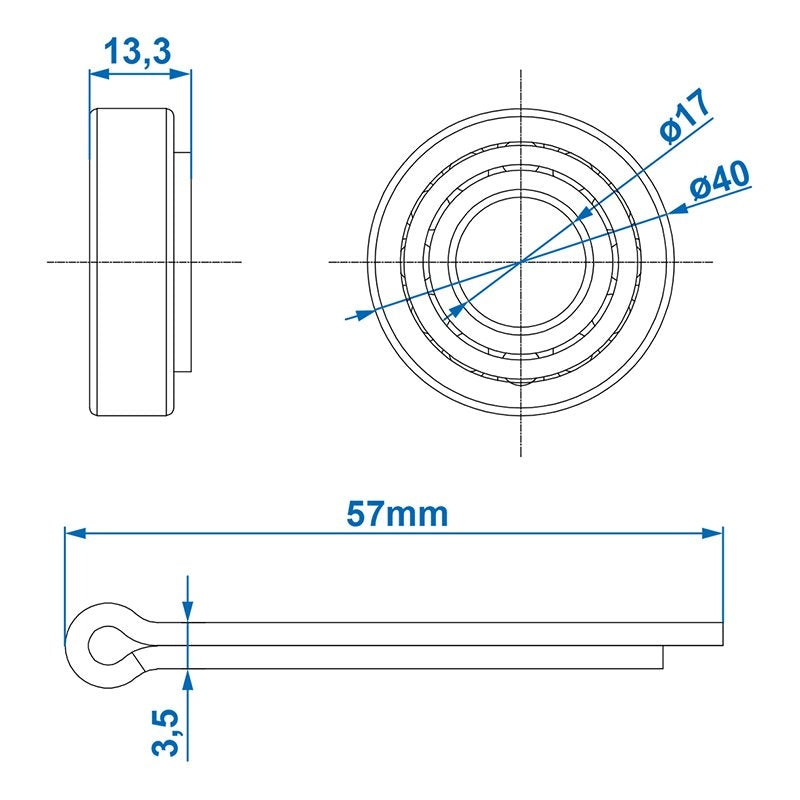Koniskt rullager 30203 17x40x13,2