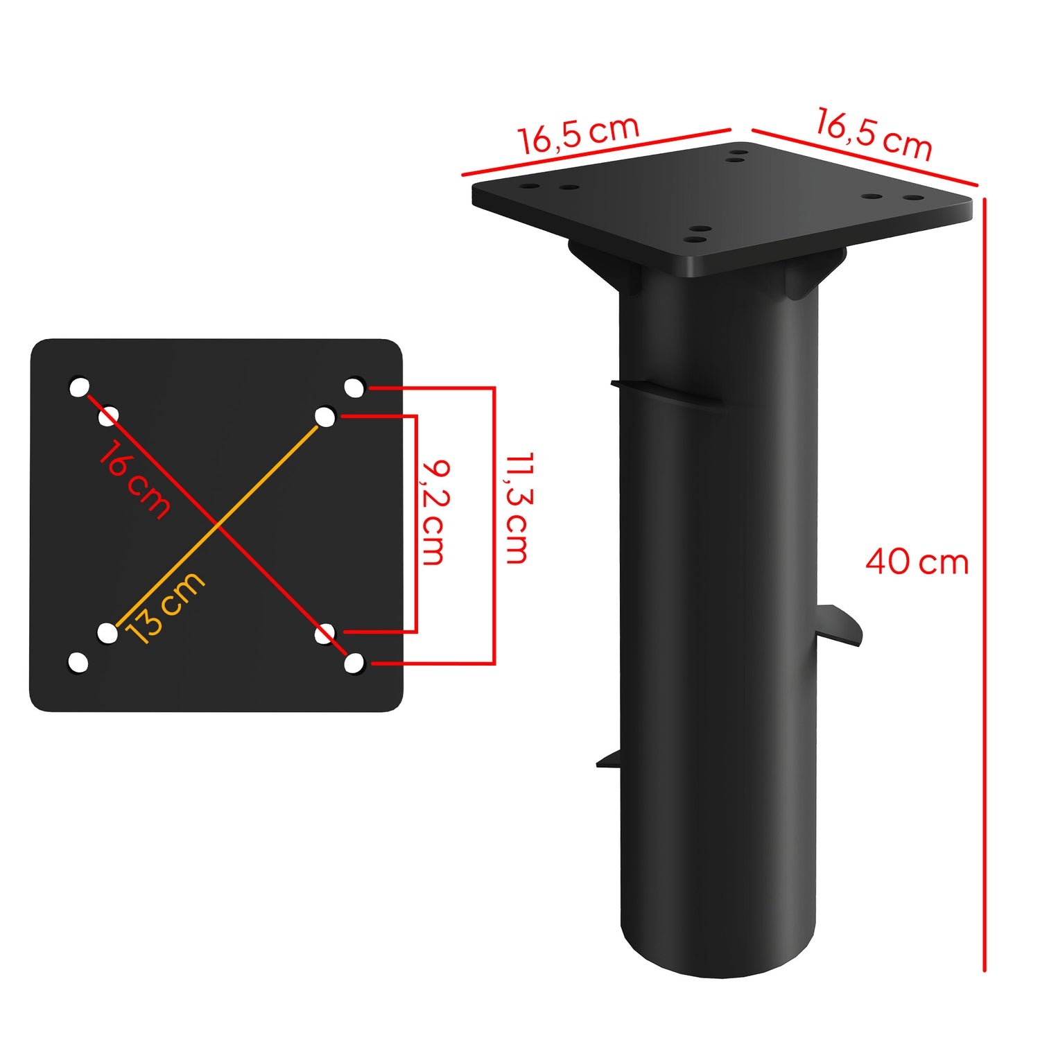 Konkret Cantilever paraplyställ, fyrkantigt, mörkgrå