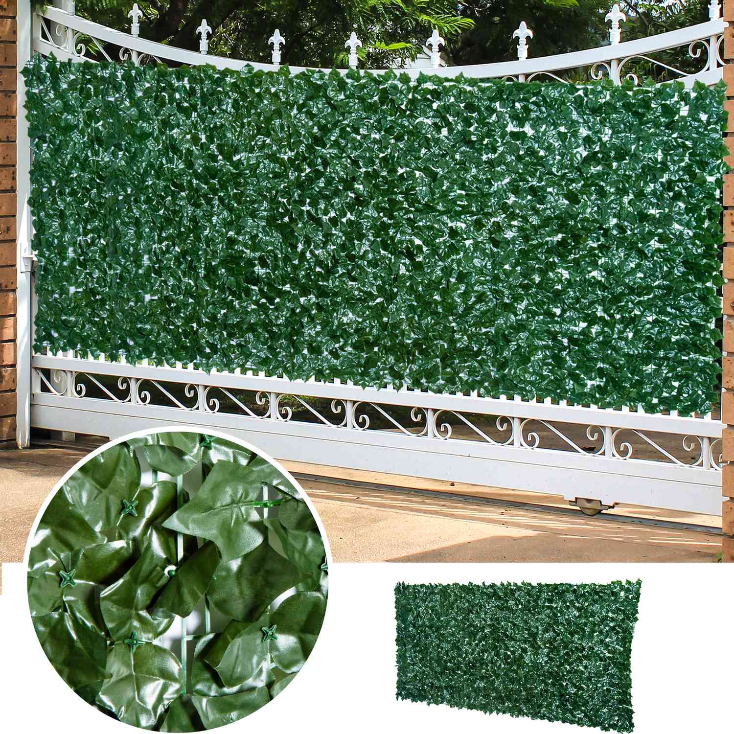 Artificiell Privacy Hedge Wall – Mörkgrön, 300 x 150 cm