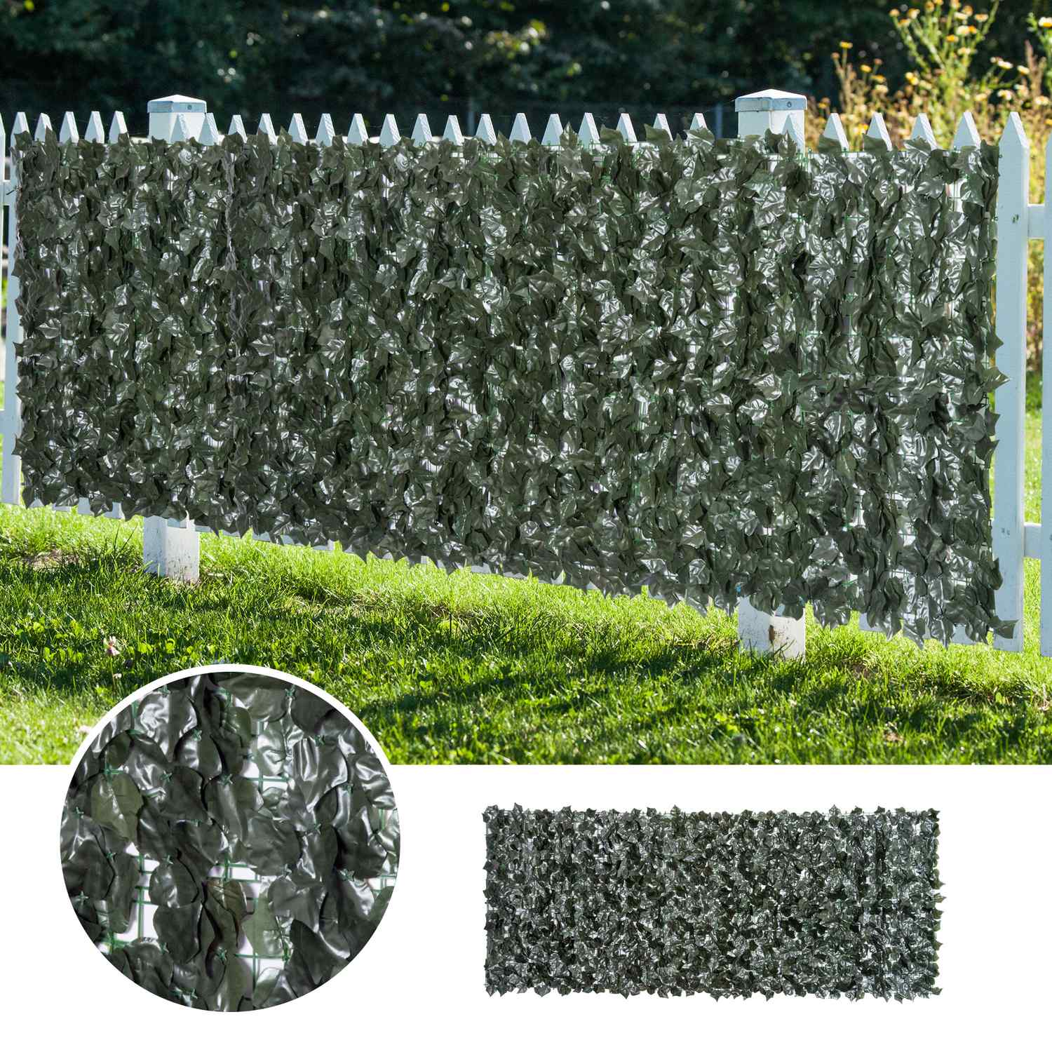 Artificiell Privacy Hedge Wall – Mörkgrön, 300 x 150 cm
