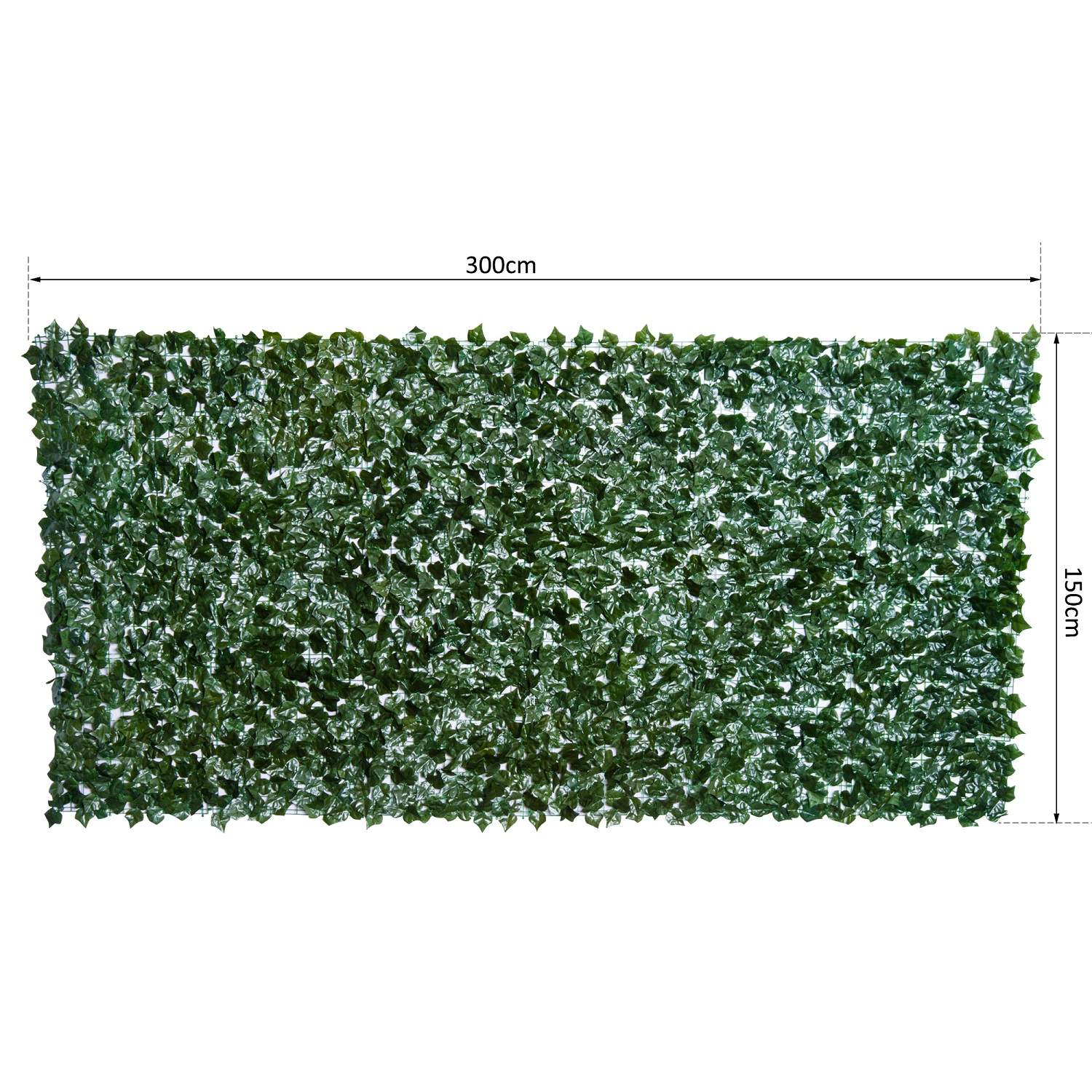 Artificiell Privacy Hedge Wall – Mörkgrön, 300 x 150 cm