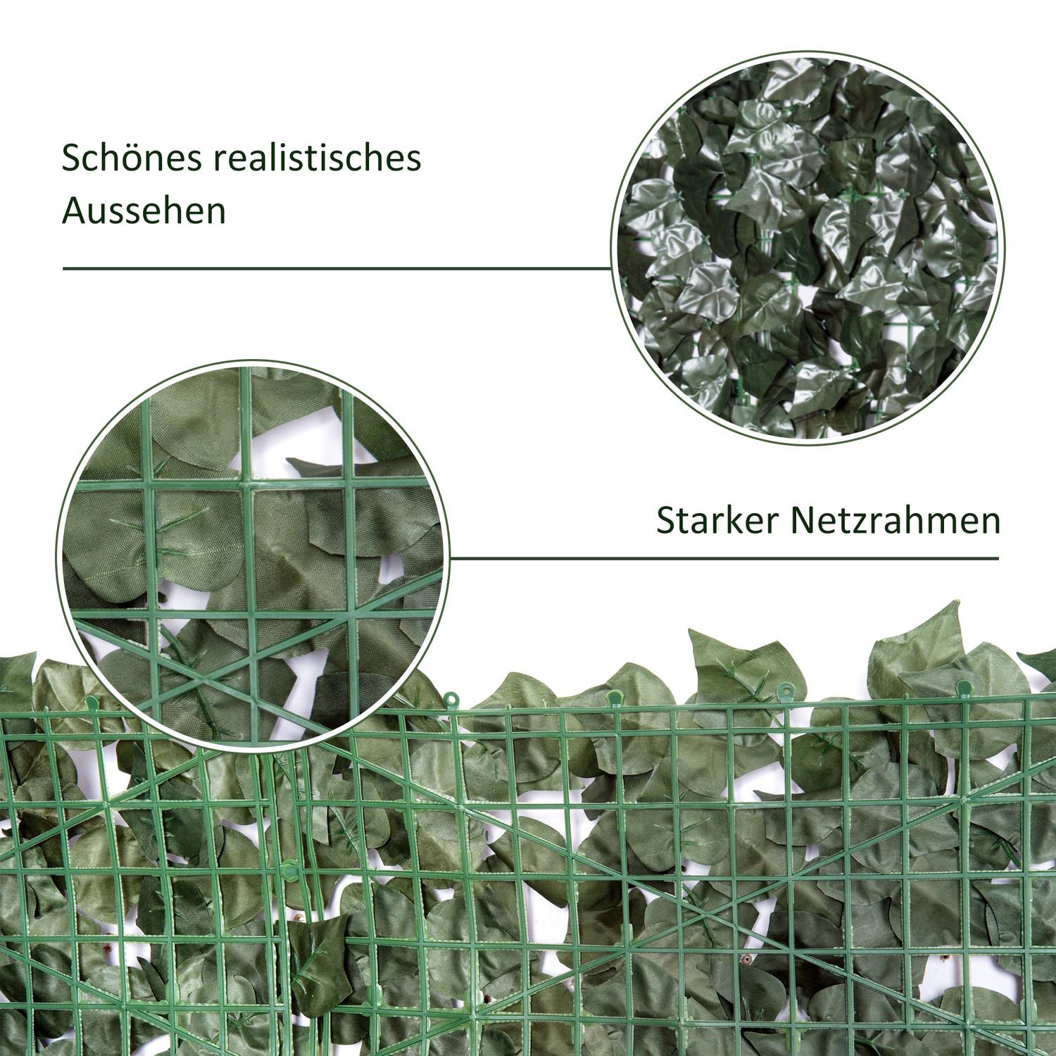 Artificiell Privacy Hedge Wall – Mörkgrön, 300 x 150 cm