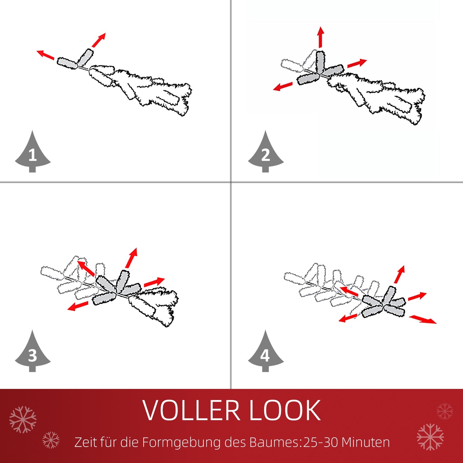 6 fot konstgjord julgran – PVC/PE, metallställ