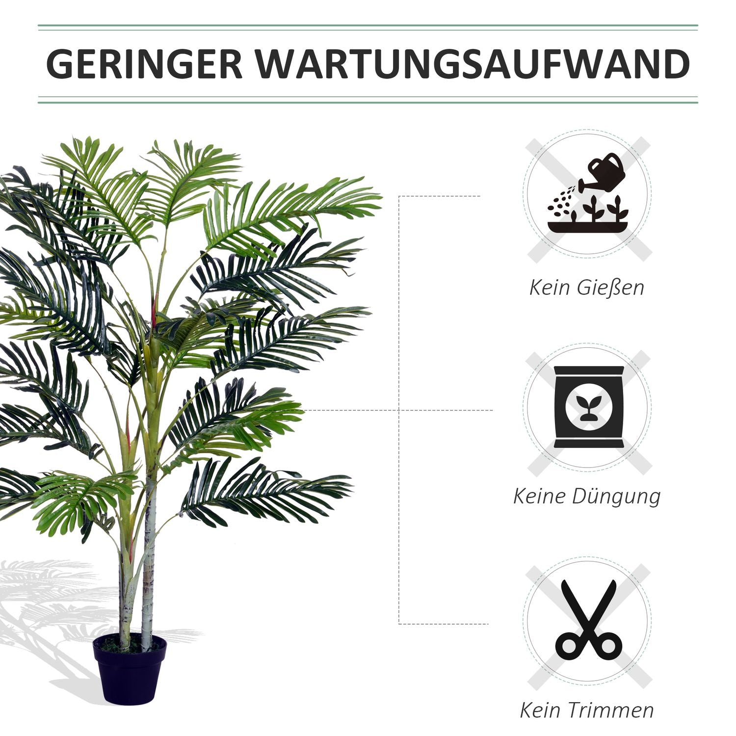 Stor konstgjord palm, 150cm, Inomhus/Utomhusdekor