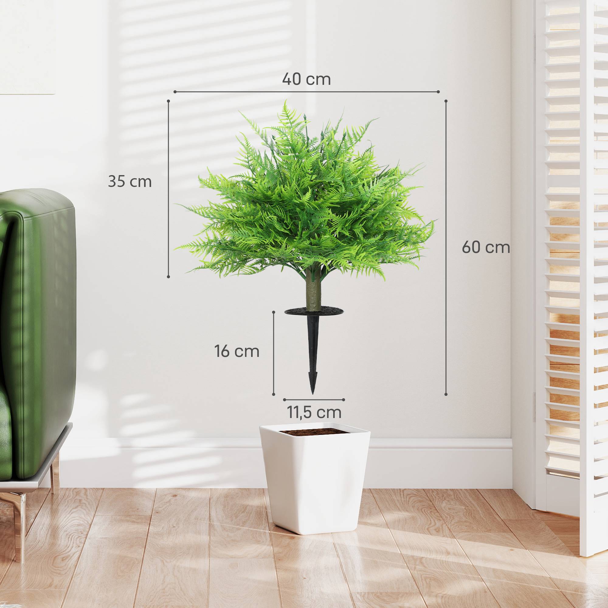 Konstgjorda Bostonormbunkar, UV-resistenta, 2-pack, 40x60 cm
