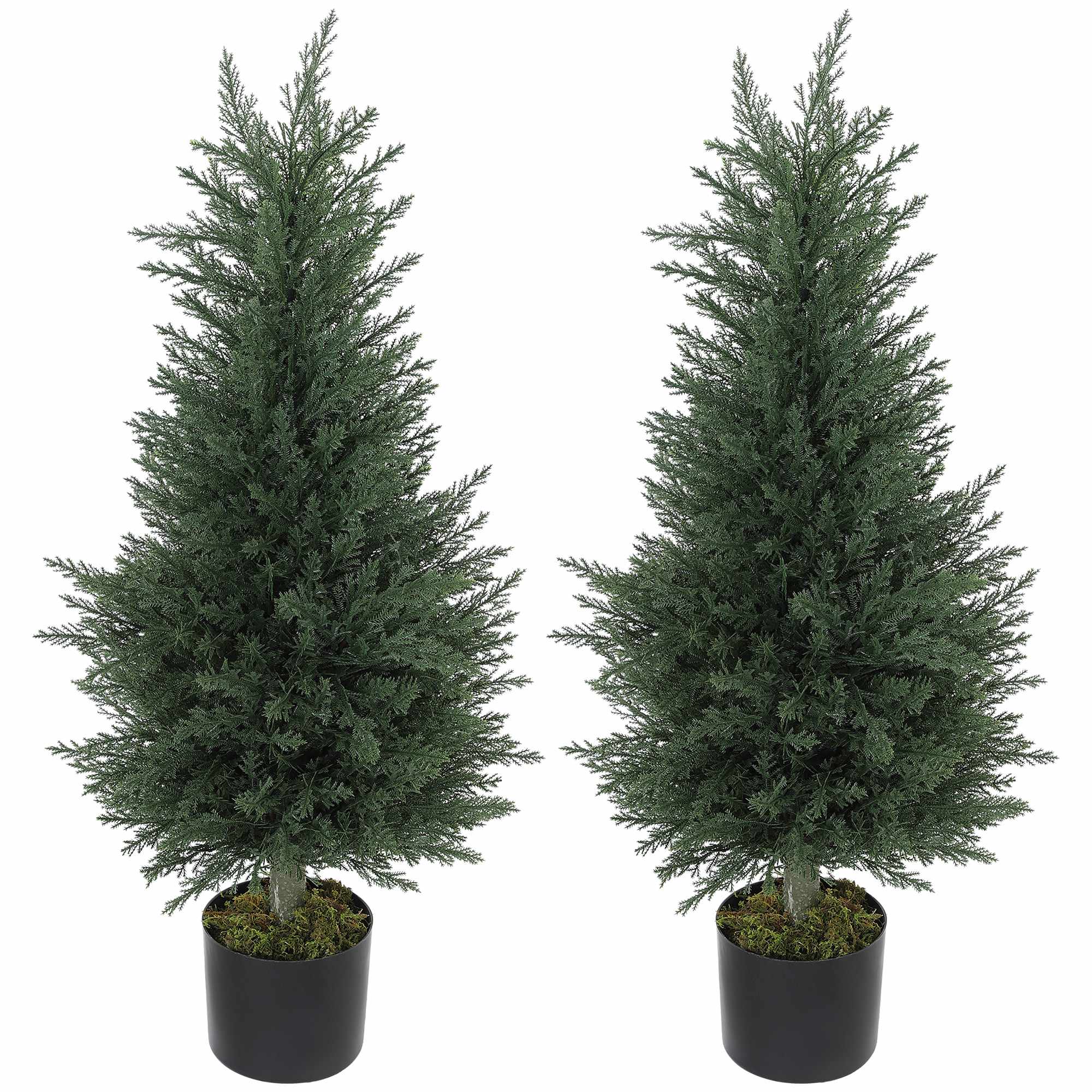 Konstgjorda cypressväxter, UV-resistenta, set om 2