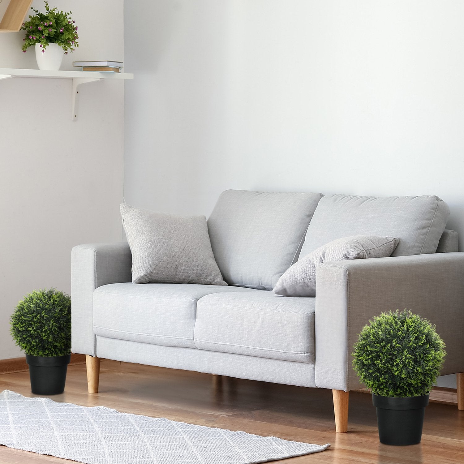 Konstgjorda krukväxtset av cederträ, 45 cm – Inomhus-/utomhusdekor