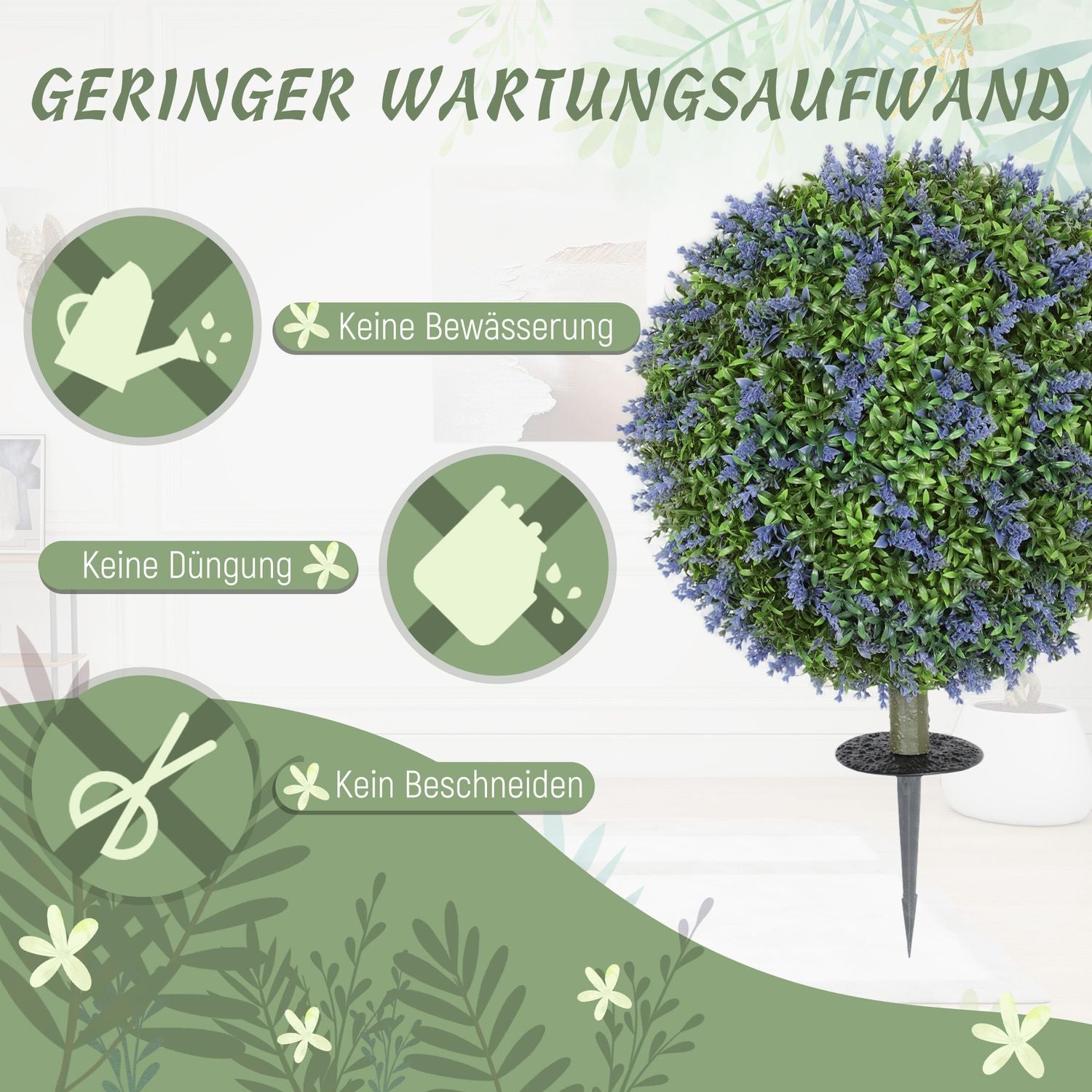 Konstgjorda lavendelväxter 60 cm med UV-skyddsset