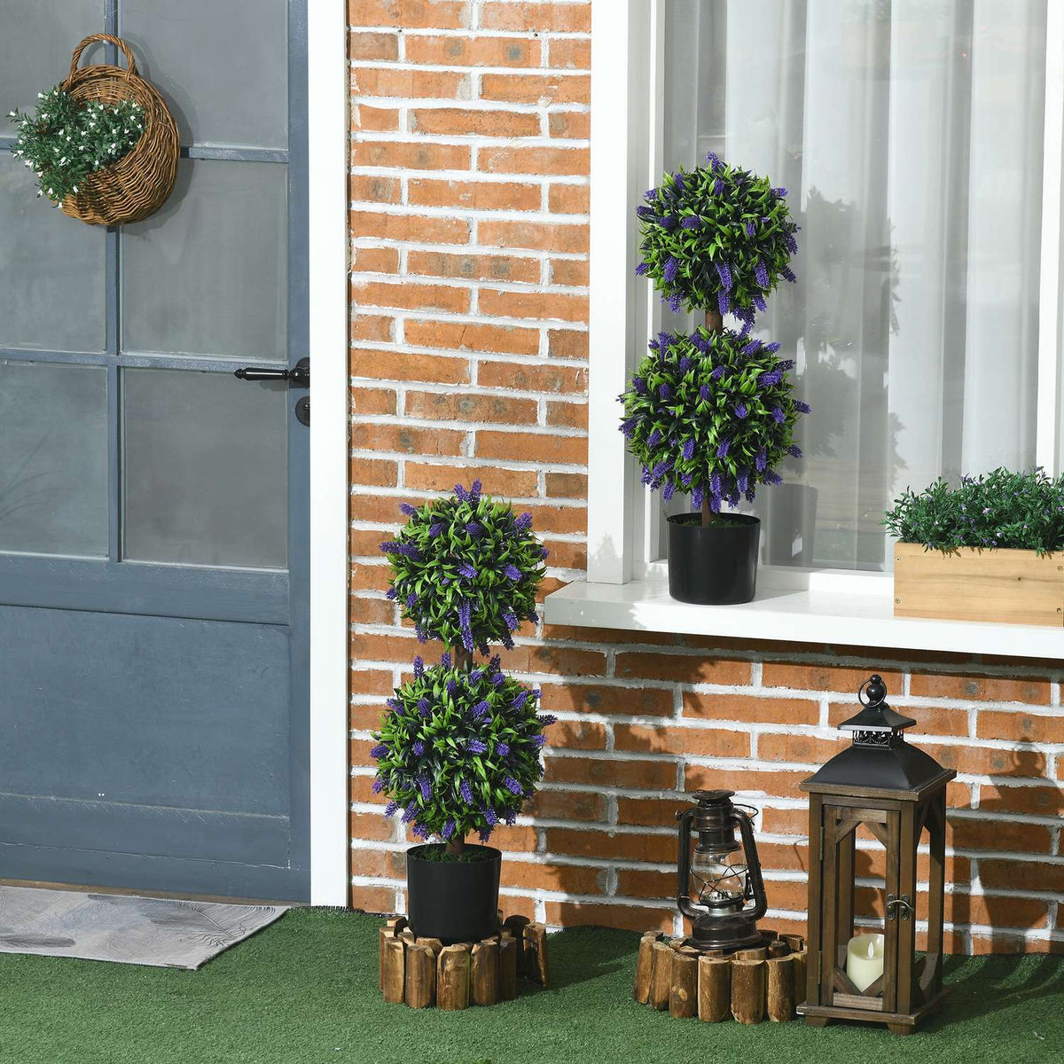 Konstgjorda växter Set om 2 – UV-beständig, 70 cm med lavendel