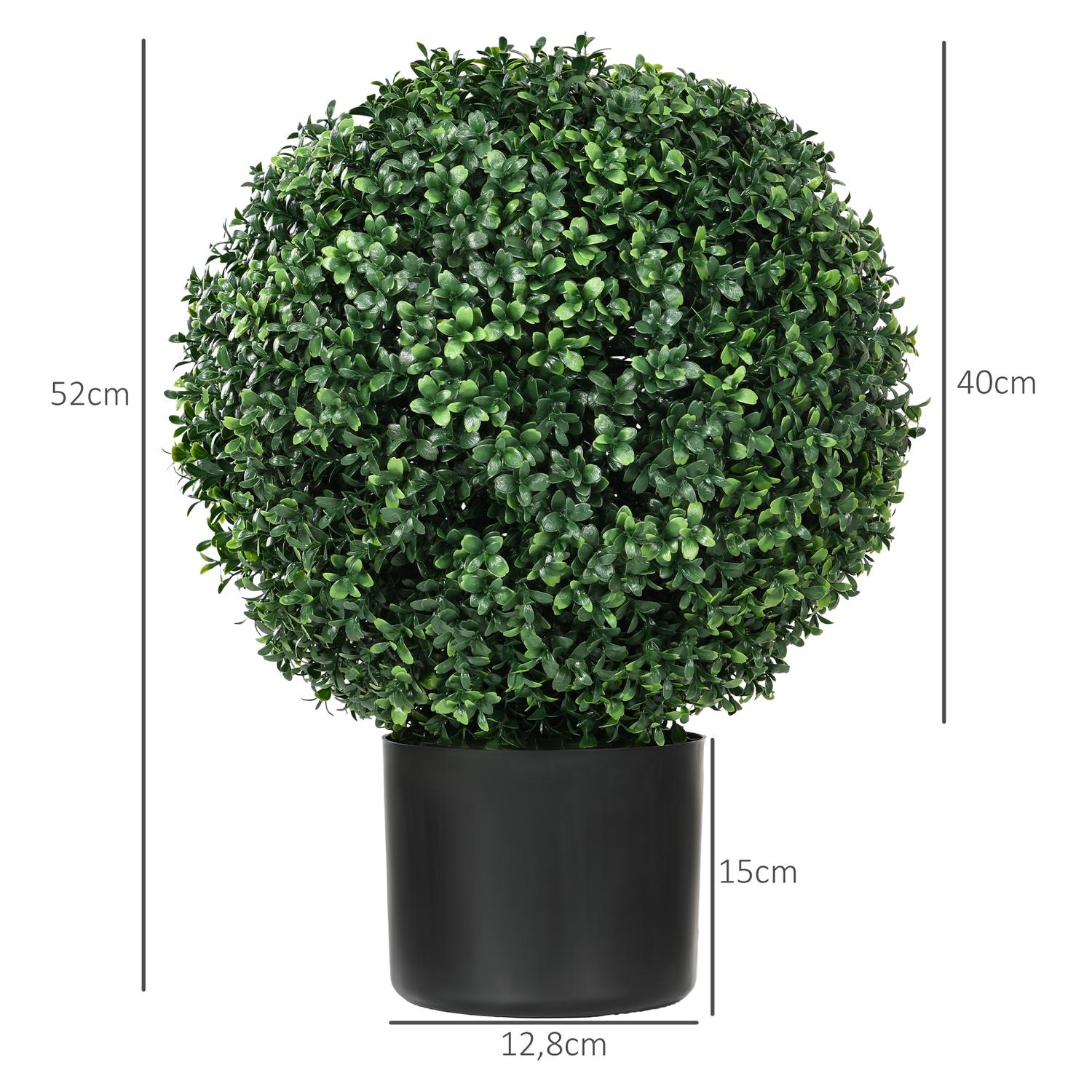 Konstgjorda boxträd, set om 2 – UV-beständig, 52 cm