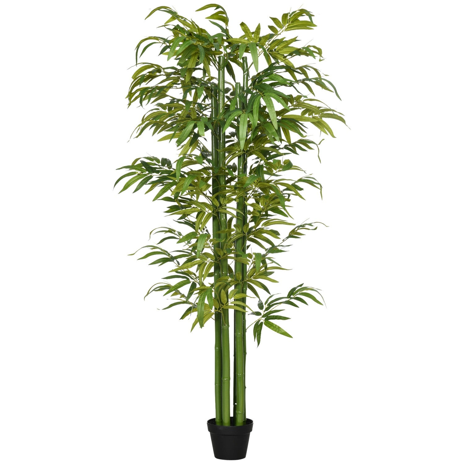 Konstgjord bambu med plantering, 180 cm, grön