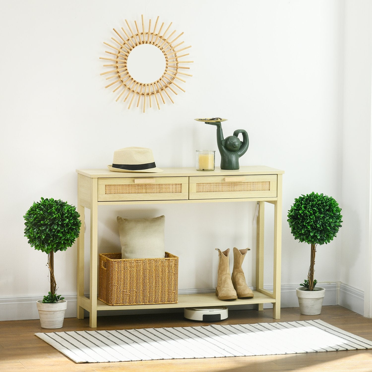 Konstgjorda buxbomsväxter, UV-beständig, 60 cm, set om 2