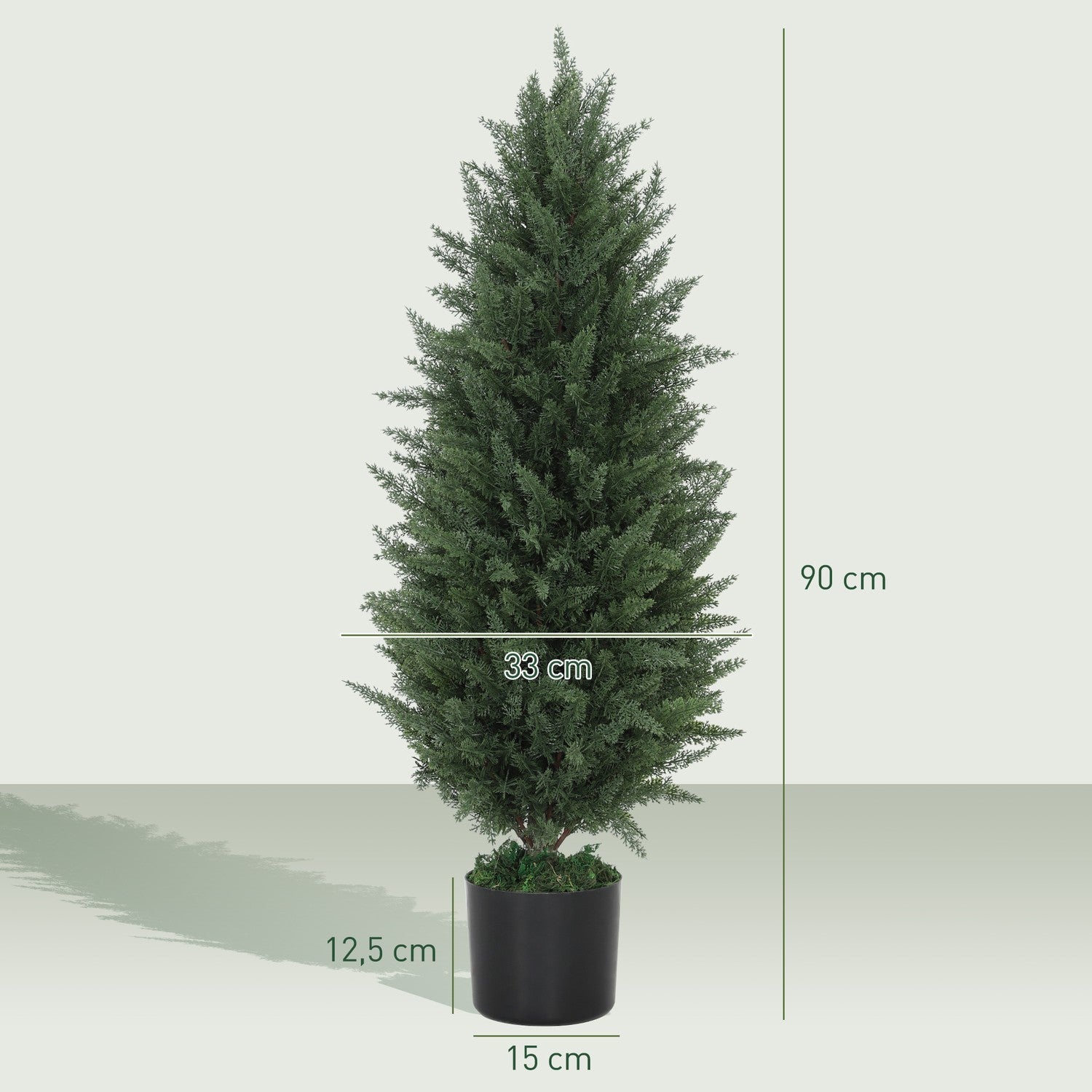 Set med 2 st 90 cm UV-resistenta konstgjorda cypresser