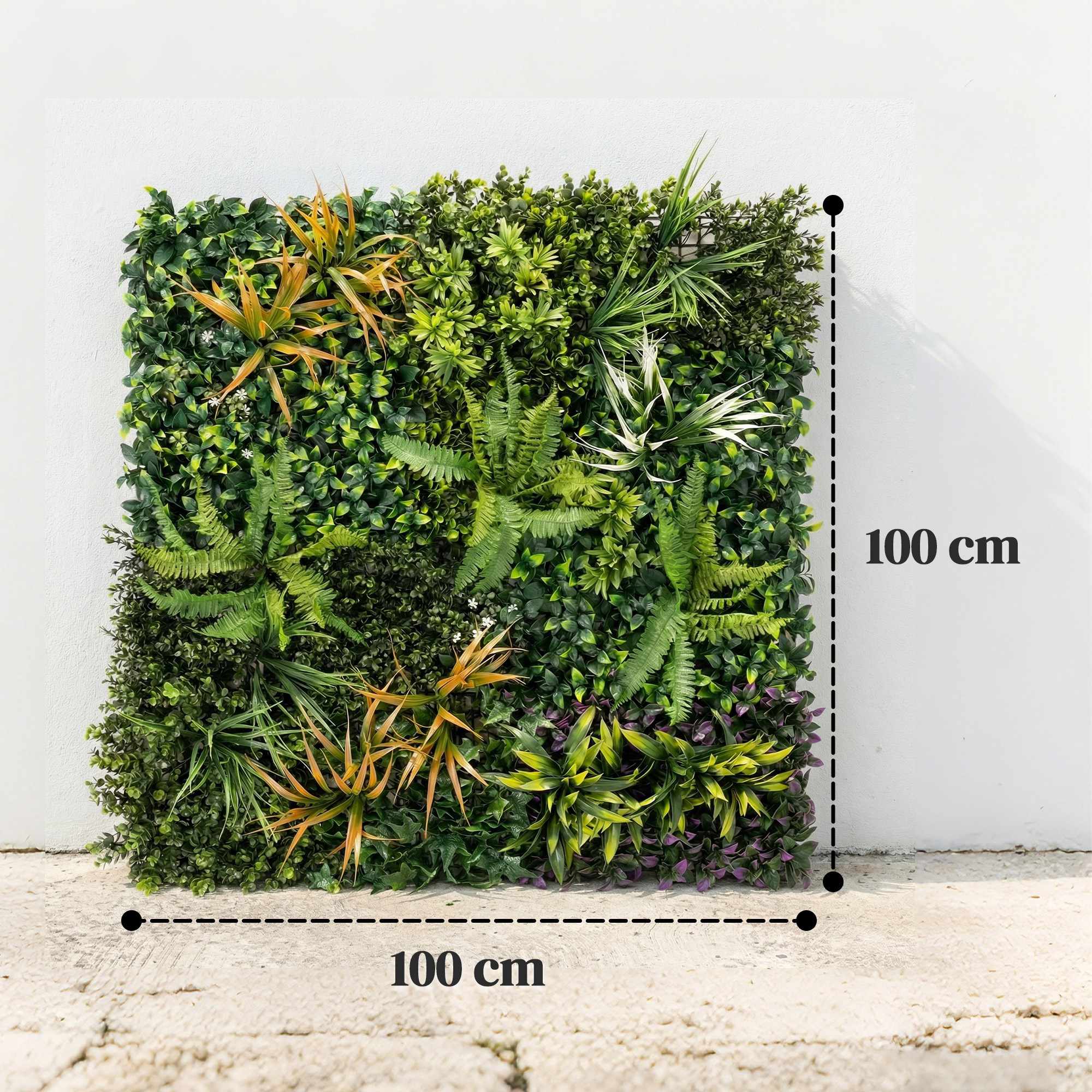 Konstgjord häckpanel, 100x100 cm, UV-resistent