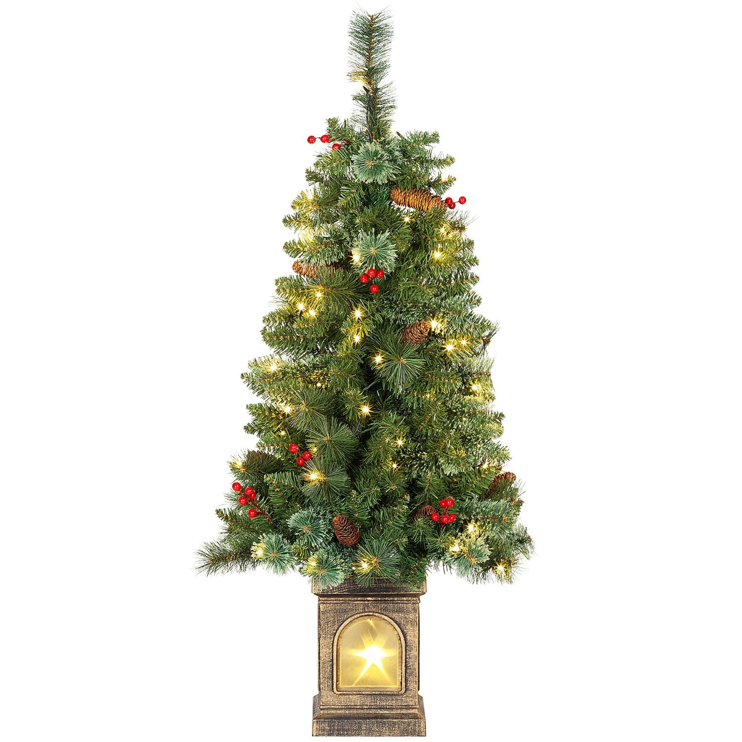 Konstgjord julgran, 120 cm, 100 LED-lampor, 8 lägen