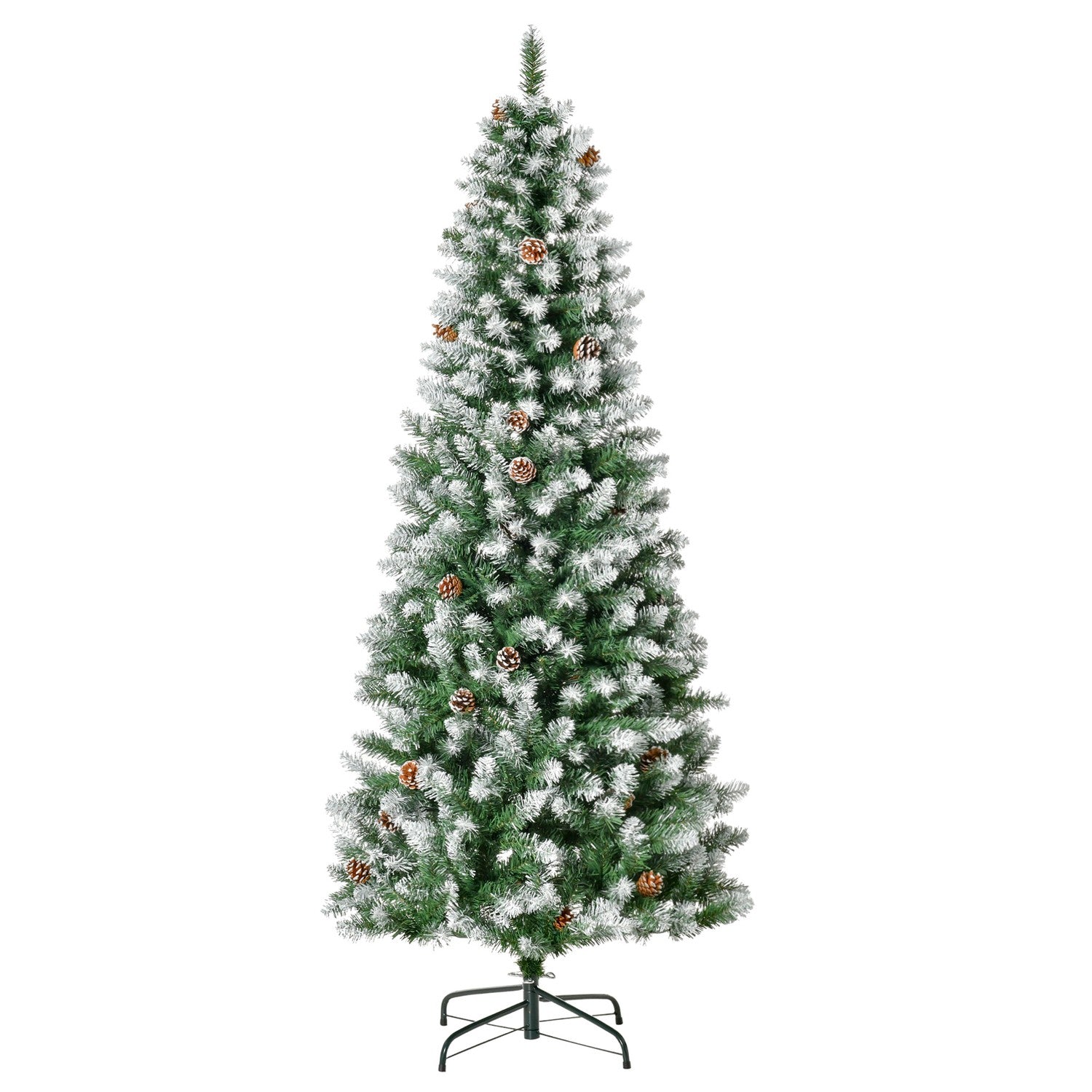 180 cm konstgjord julgran, snöig, 630 tips, inomhusbruk